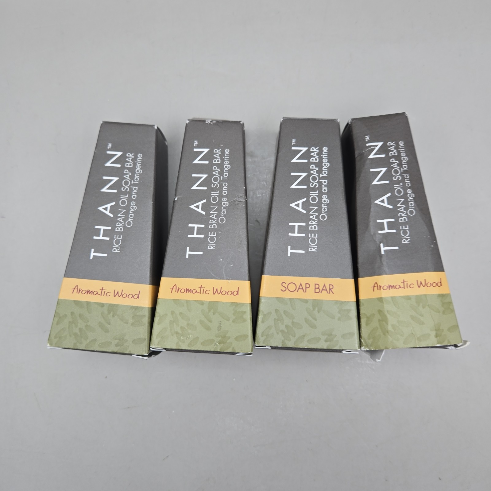 Lot (4) NEW Thann Rice Bran Oil Soap Bar Orange And Tangerine 1.3 Oz Aromatic