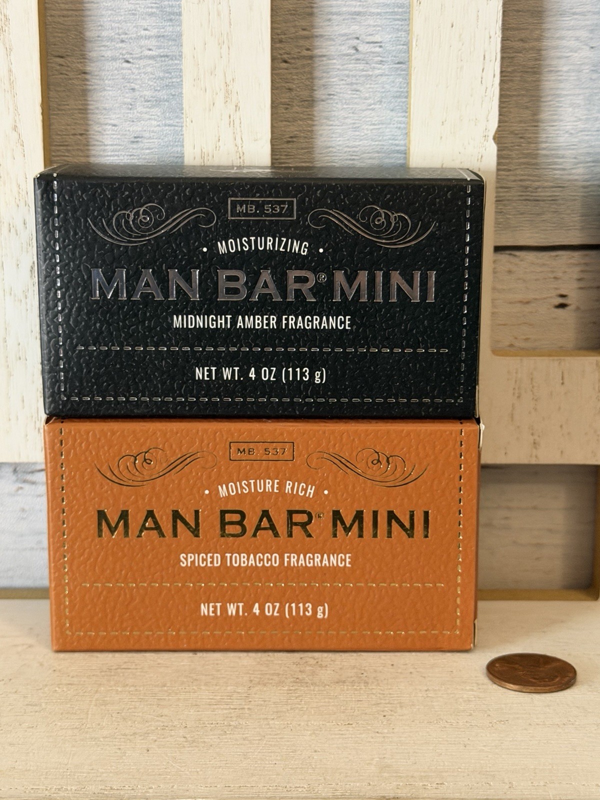 San Francisco Soap Co MAN BAR MINI Set X2 Midnight Amber & Spiced Tobacco NIB