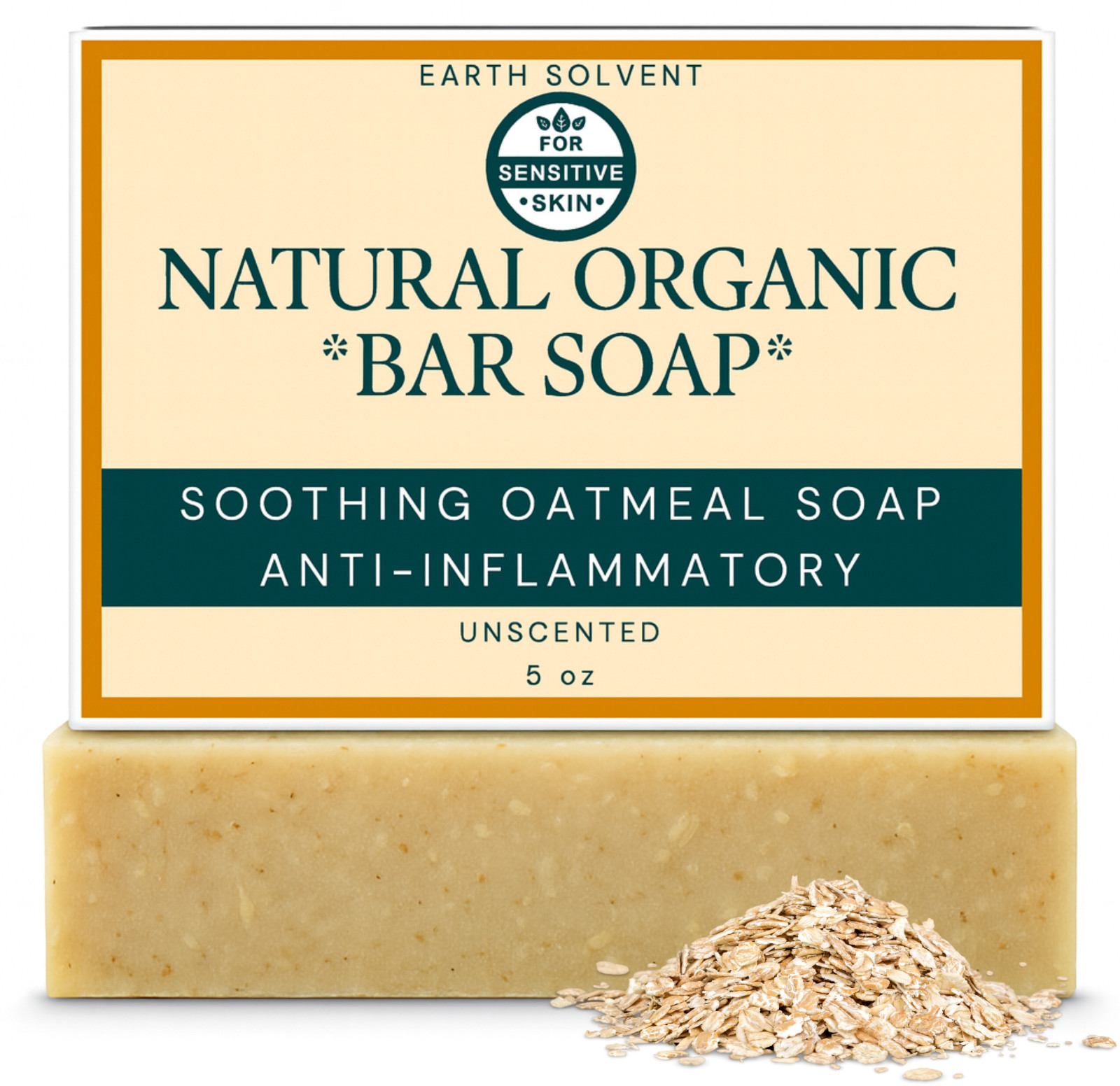Oatmeal Soap Bar 5oz Natural Cold Process | Anti-Inflammatory Soothing Handmade