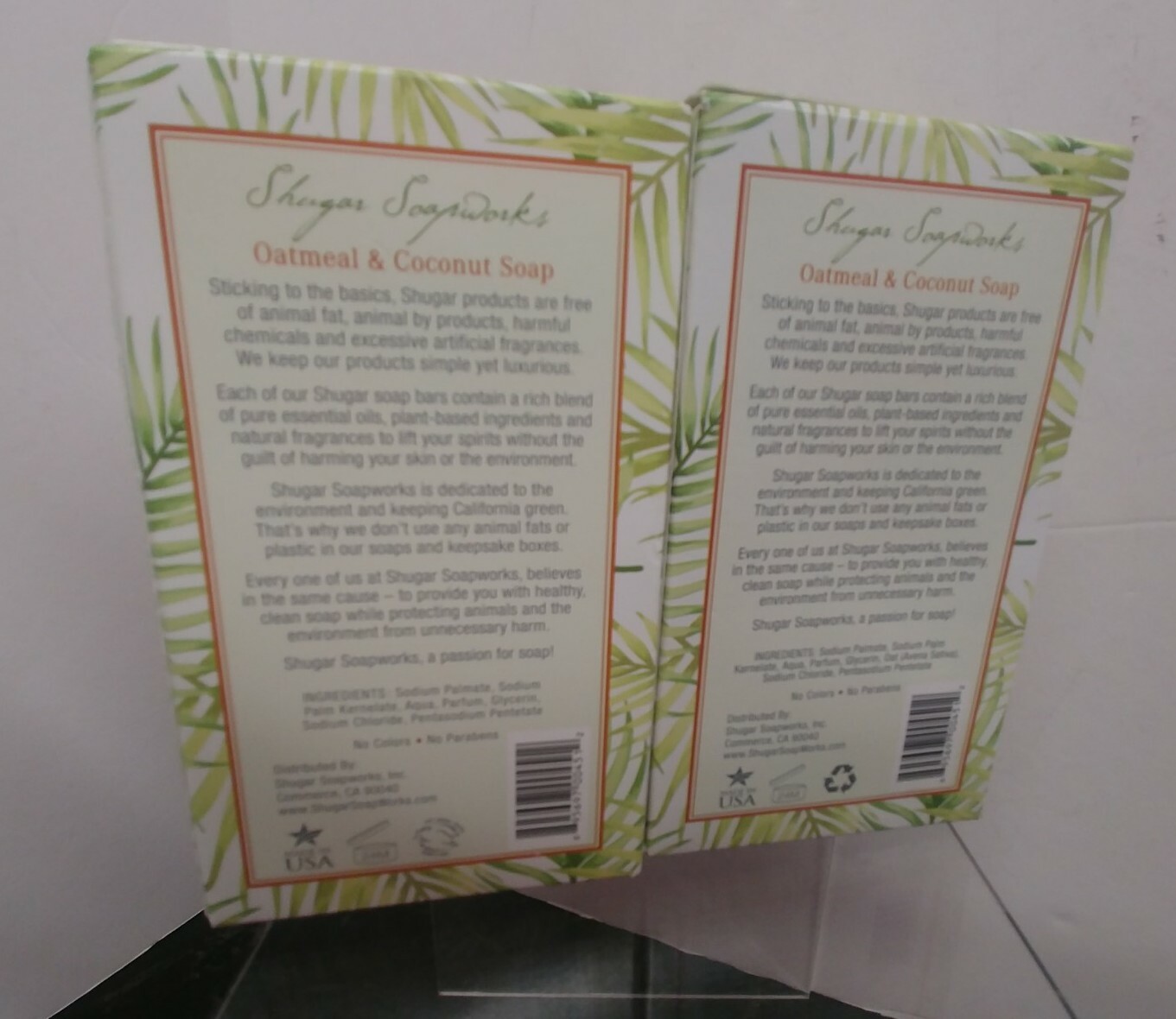 [2] Shugar Soapworks Luxury Soap Large Bath Bar Oatmeal & Coconut 7 oz Vegan NEW