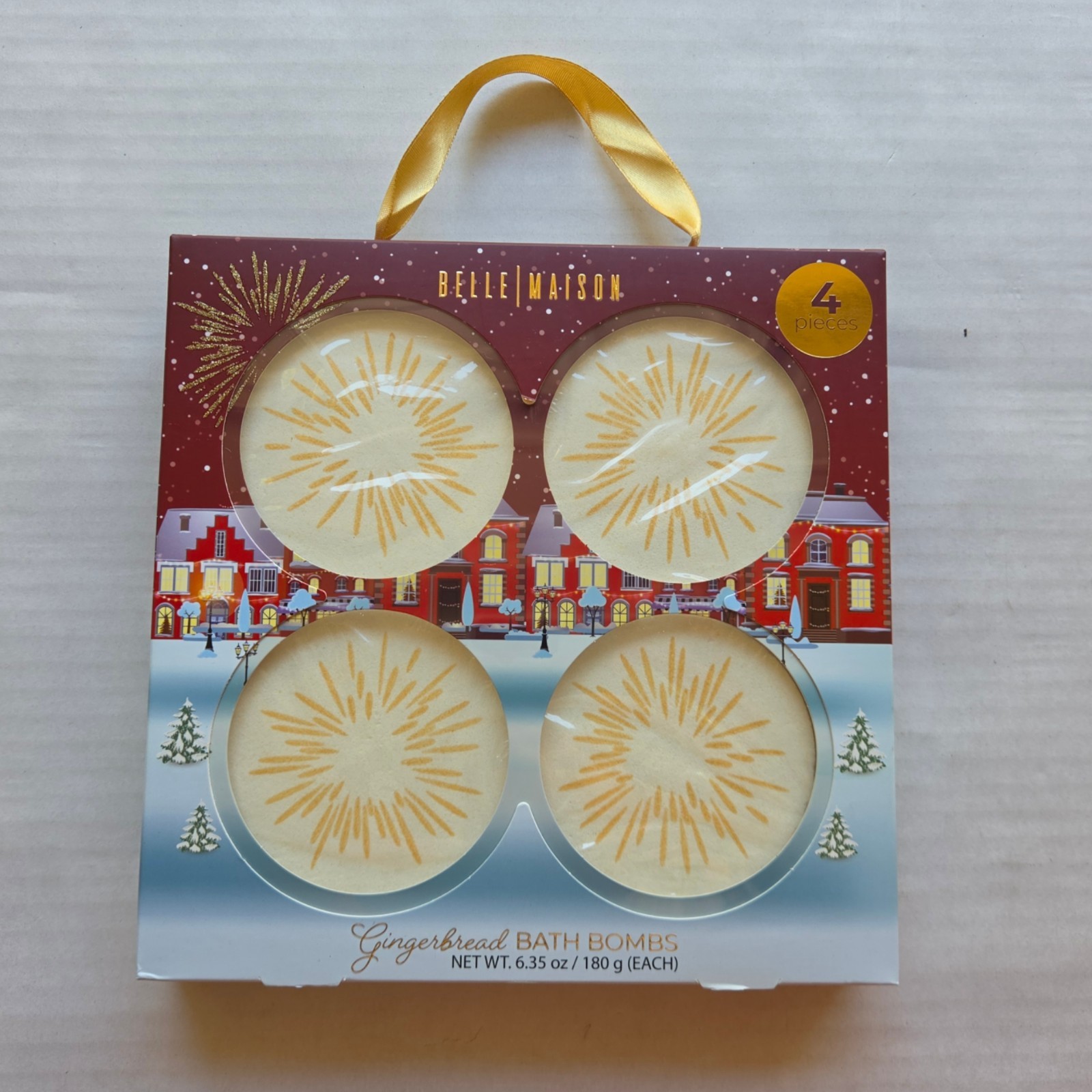 Four (4) Belle Maison Gingerbread Bath Bombs – 6.35 oz / 180 g (Each)