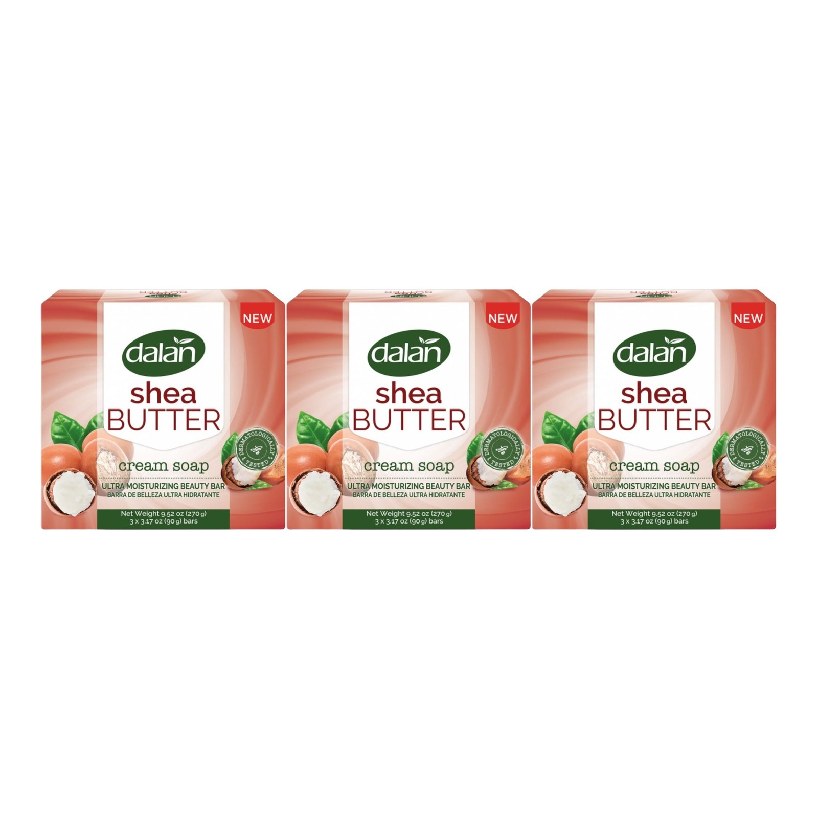 Dalan Shea Butter Cream Soap Bar, 9 Bars x 3.17oz Each