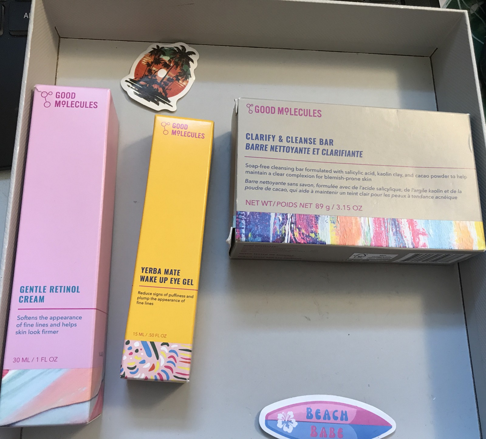 Good Molecules Cleanse Bar,wake up Eye Gel And Gentle Retinol Cream Set