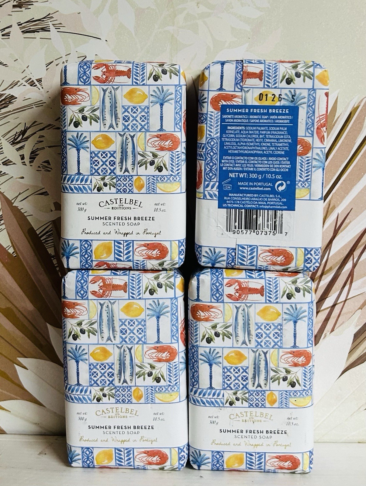 4-Pack Castelbel ~ Summer Fresh Breeze Bar Soap 10.5 oz Each
