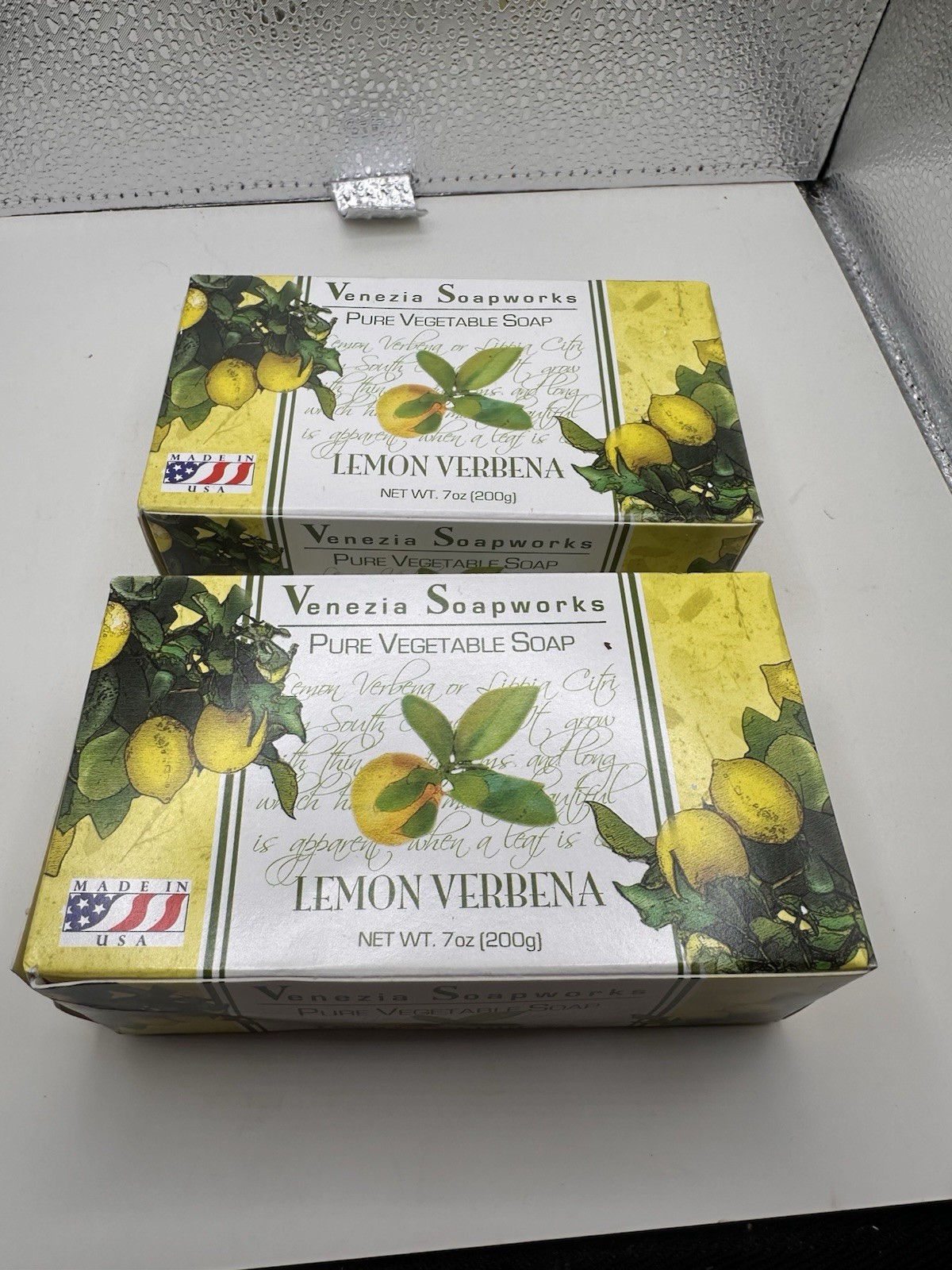 2 Bars Venezia Soapworks Lemon Moisturizing Soap 7 oz Bars USA