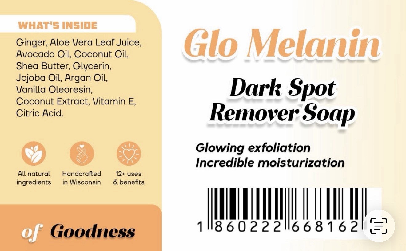 Glo Melanin Organic Turmeric Soap Dark Spot Remover for Face and Body 100g x 2