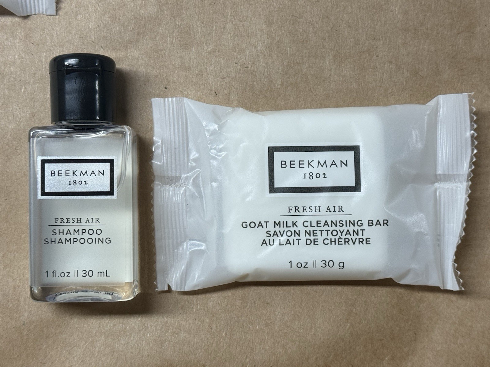 50pc Beekman 1802 Fresh Air Shampoo & Goat Milk Bar Soap Hotel Size 1 oz
