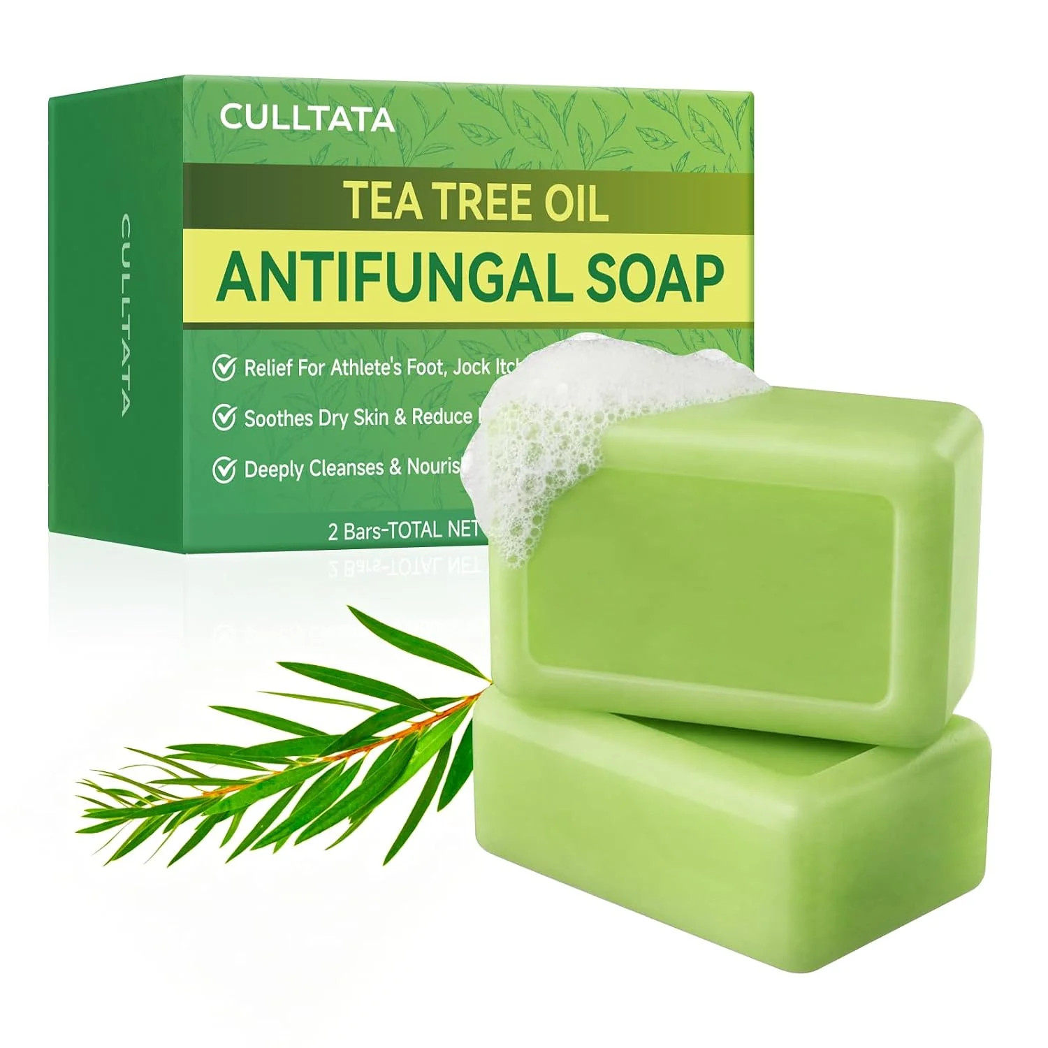 Antifungal Soap Bar for Men & Women: Tea Tree Oil Antifungal Soap for Athlete’s