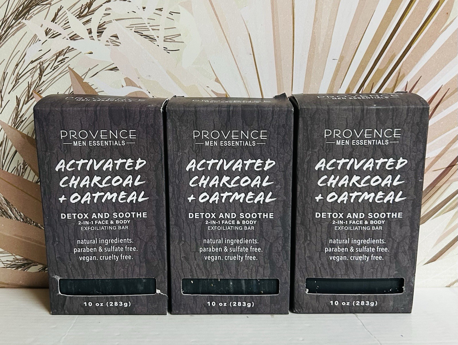 3-Pack Provence Men Essentials ~ Activated Charcoal & Oatmeal Detoxifying Soap