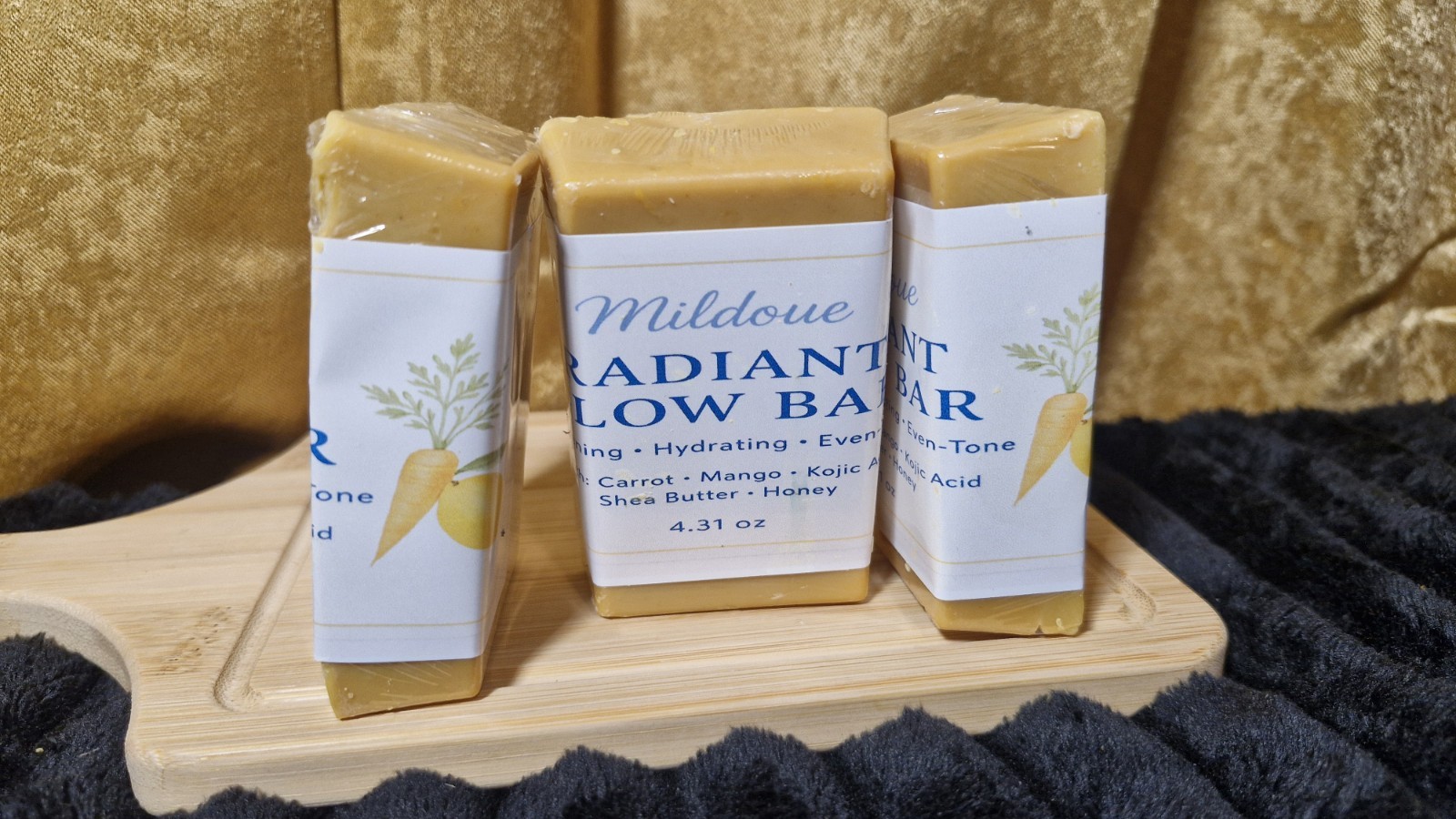 Handmade Radiant Glow Soap Bar Cold Process Natural 4.31 All Skin Type.