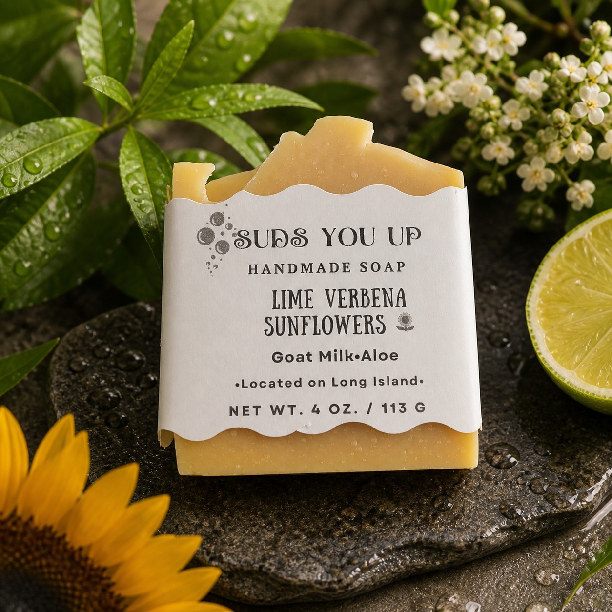 Lime Verbena. Handmade Tallow Soap. Goat Milk Soap. Aloe. Tallow. Homemade Soap.