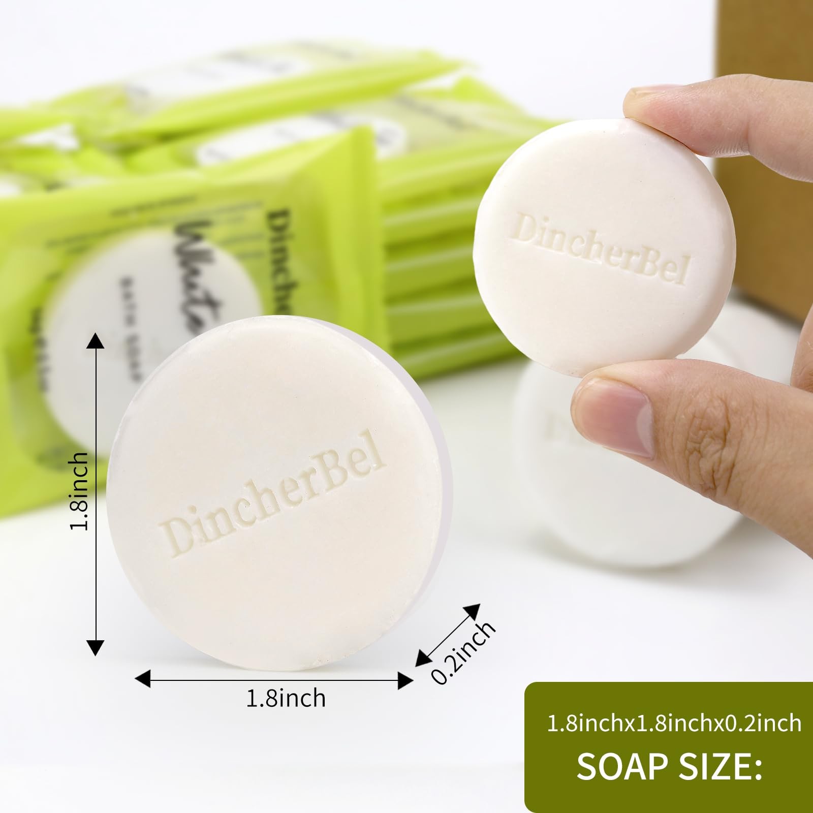 DincherBel 200 Pack 0.5oz Travel Soap, Mini Round Cleansing Bars Soap Bulk Tr…