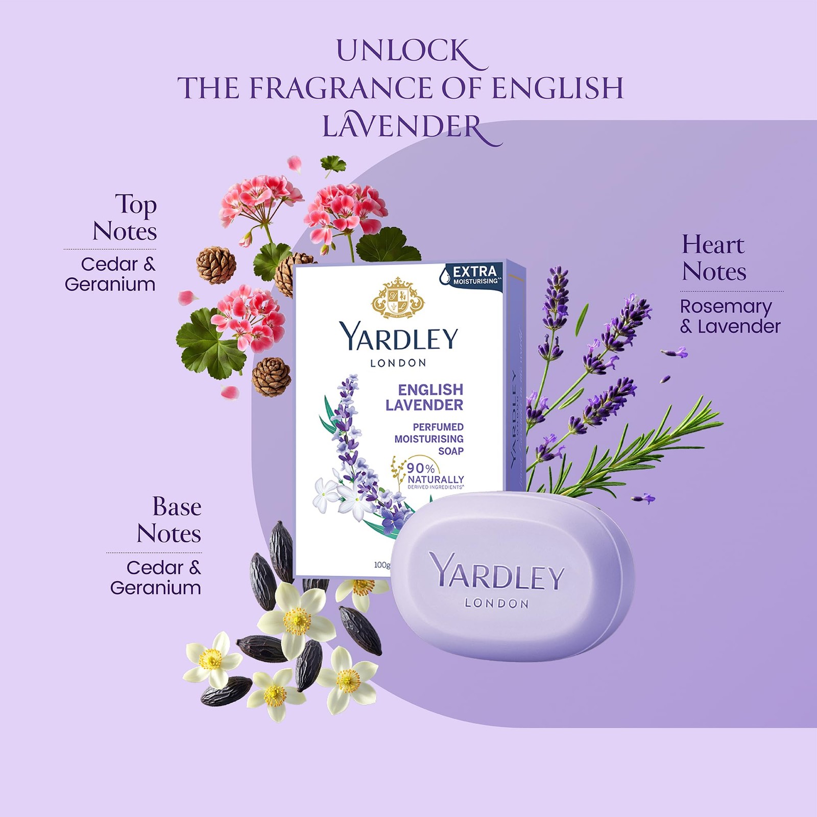 Yardley English Lavender Luxury Soap 3 x 100 g