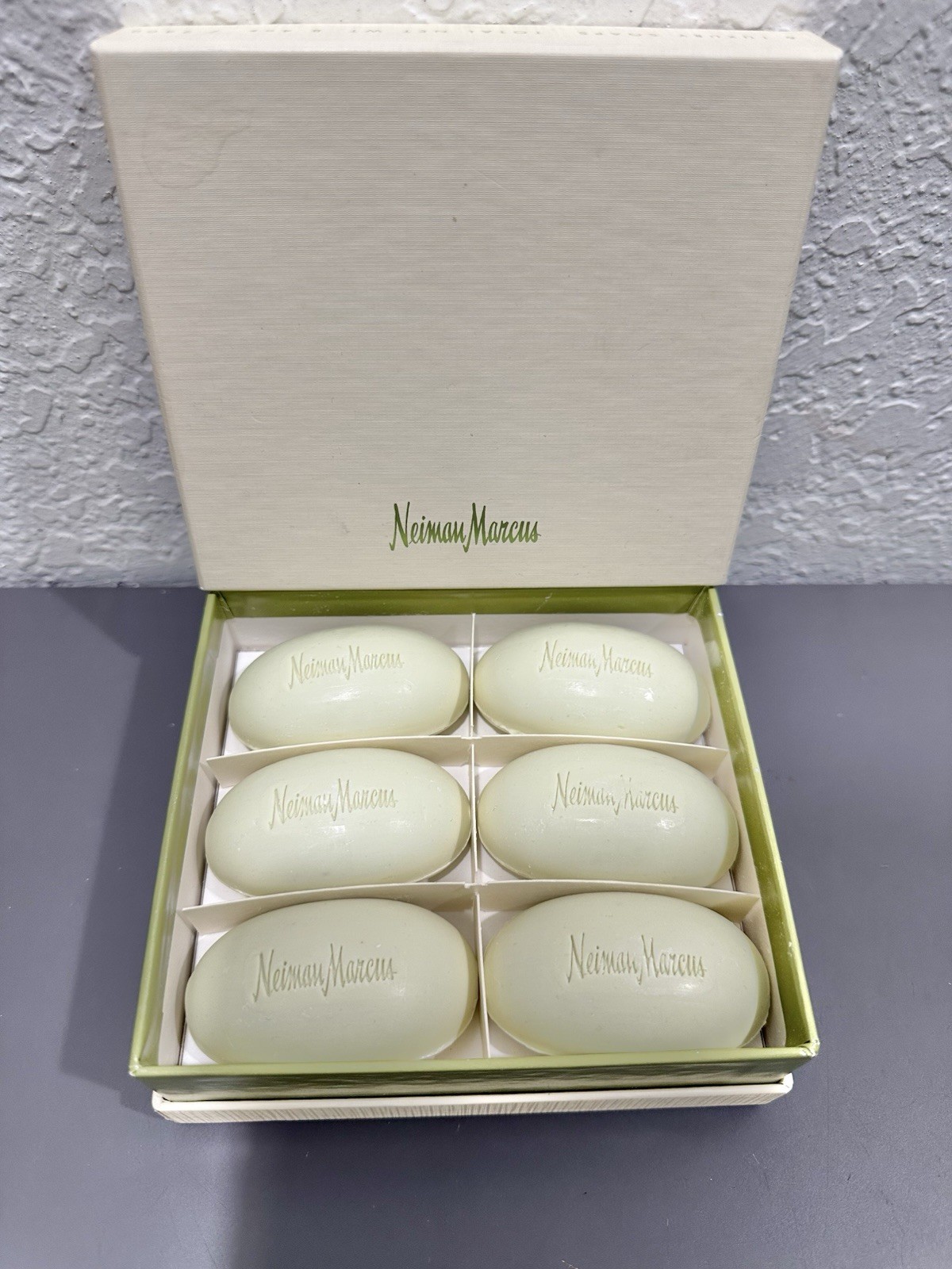 Vintage Neiman Marcus Verbena Guest Soap Box Set Of 6 Total 8.4 Oz/240 g READ