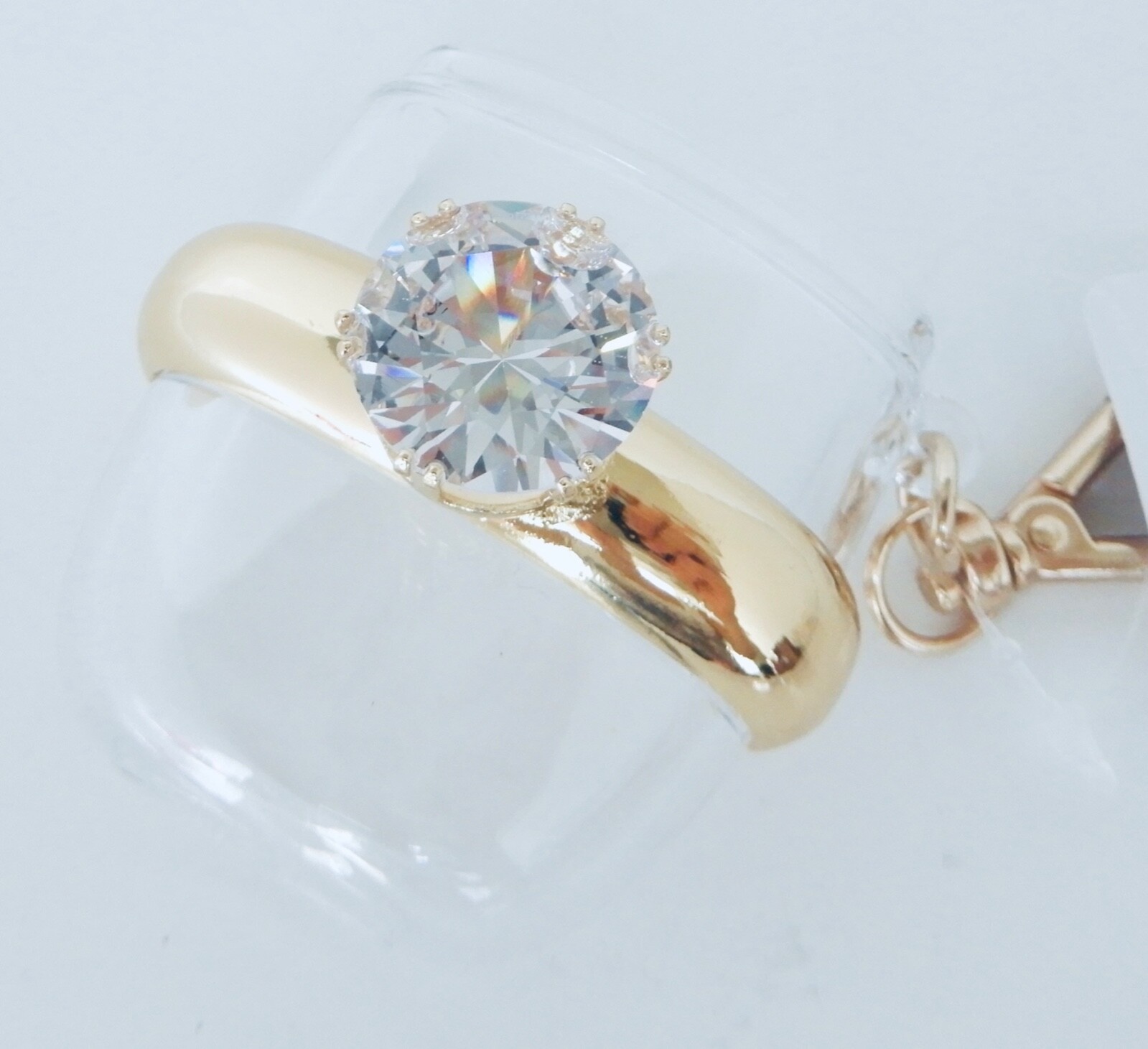 BATH & BODY WORKS CLEAR GOLD DIAMOND ENGAGEMENT RING POCKET |BAC GEL HOLDER NEW!