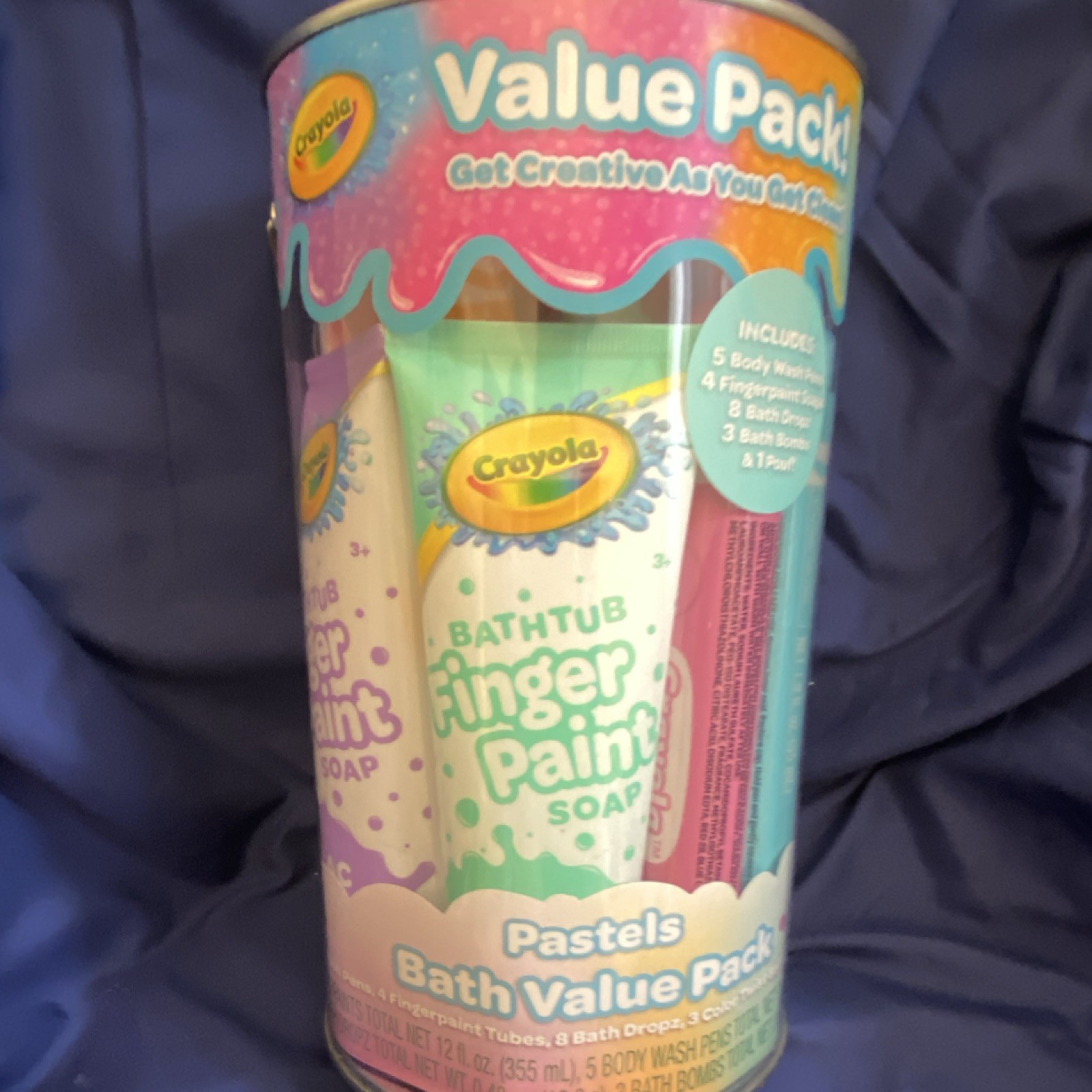 Crayola Finger Paint Soap Pastels Bath Value Pack Non-Toxic 12 fl oz