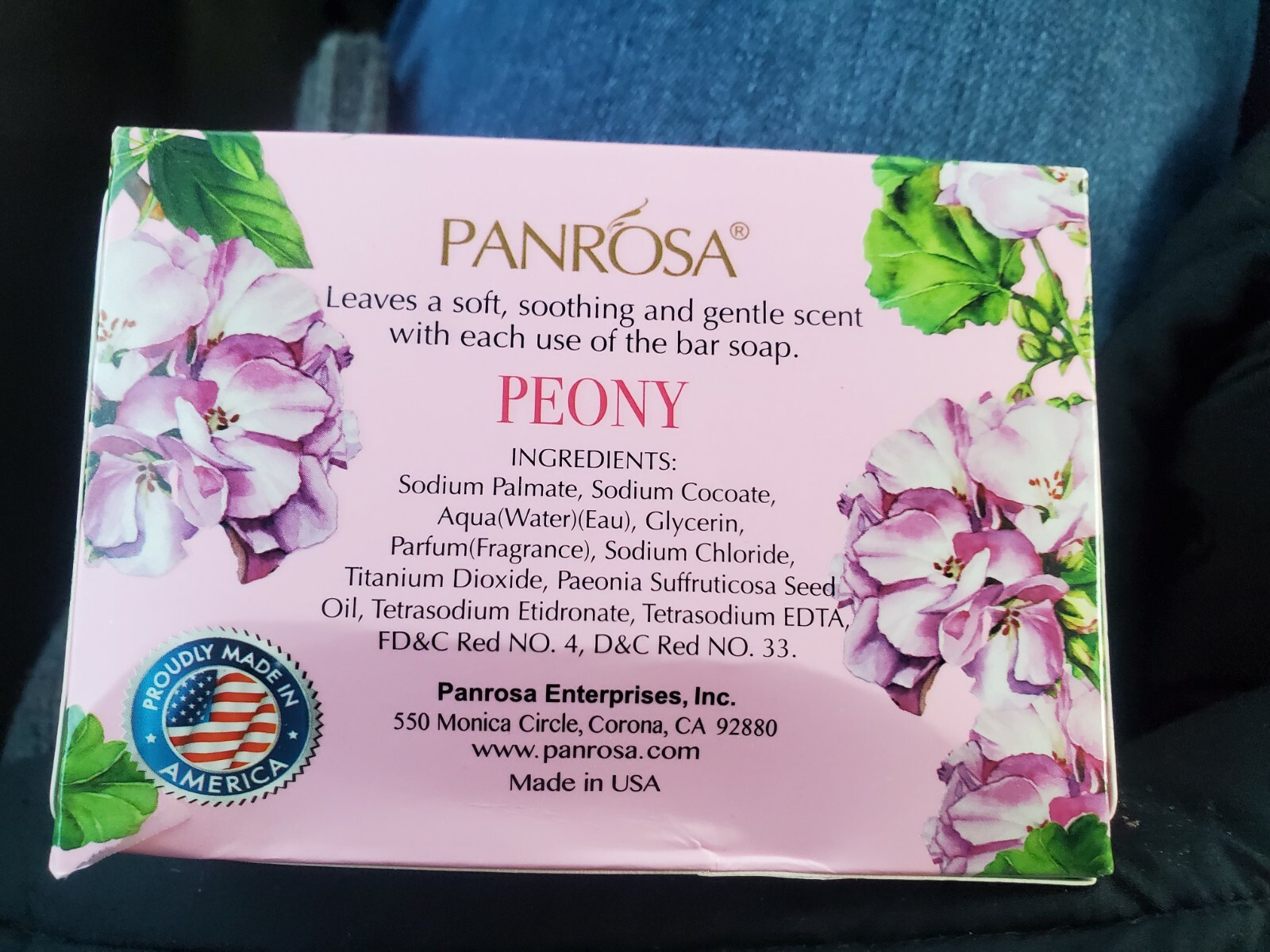 Lot of 6 Panrosa Peony Essential Oil Bar Soap