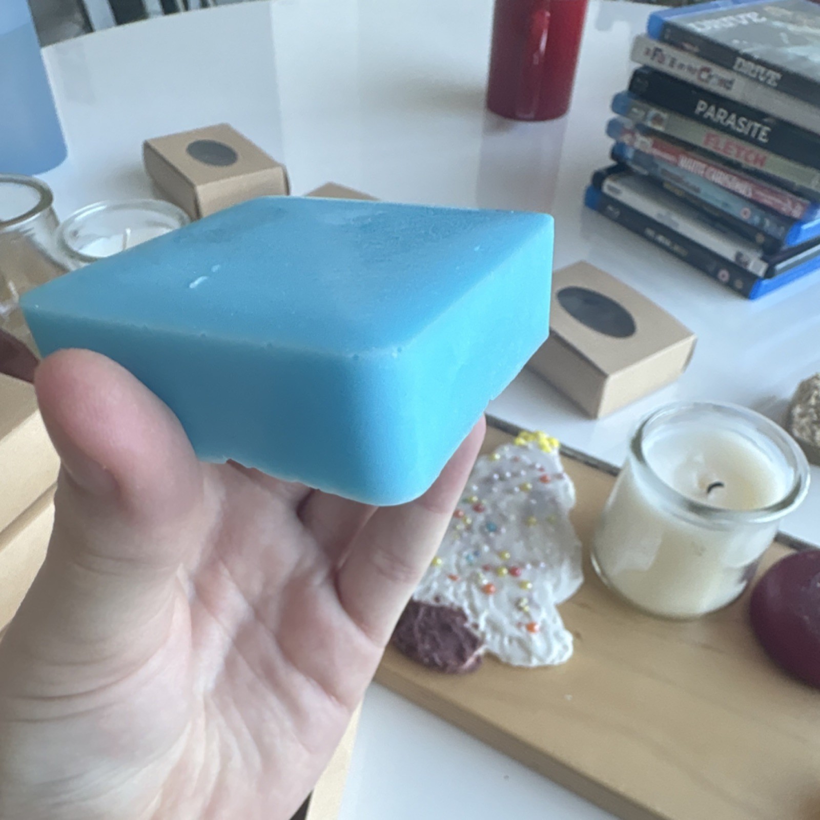 Blue Rectangular Body Bar Soap Set with Mini Soaps Gift Box Unisex Kids