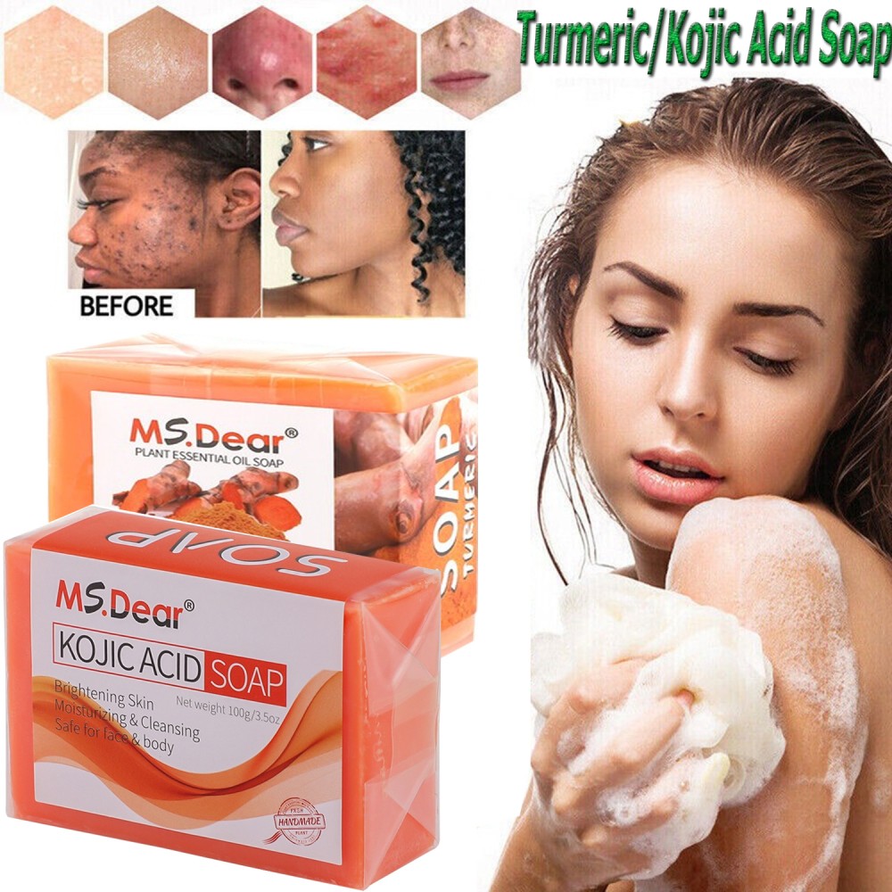 5/1x Tumeric Soap Skin Whitening Dark Spots lightening Acne Brightening Turmeric