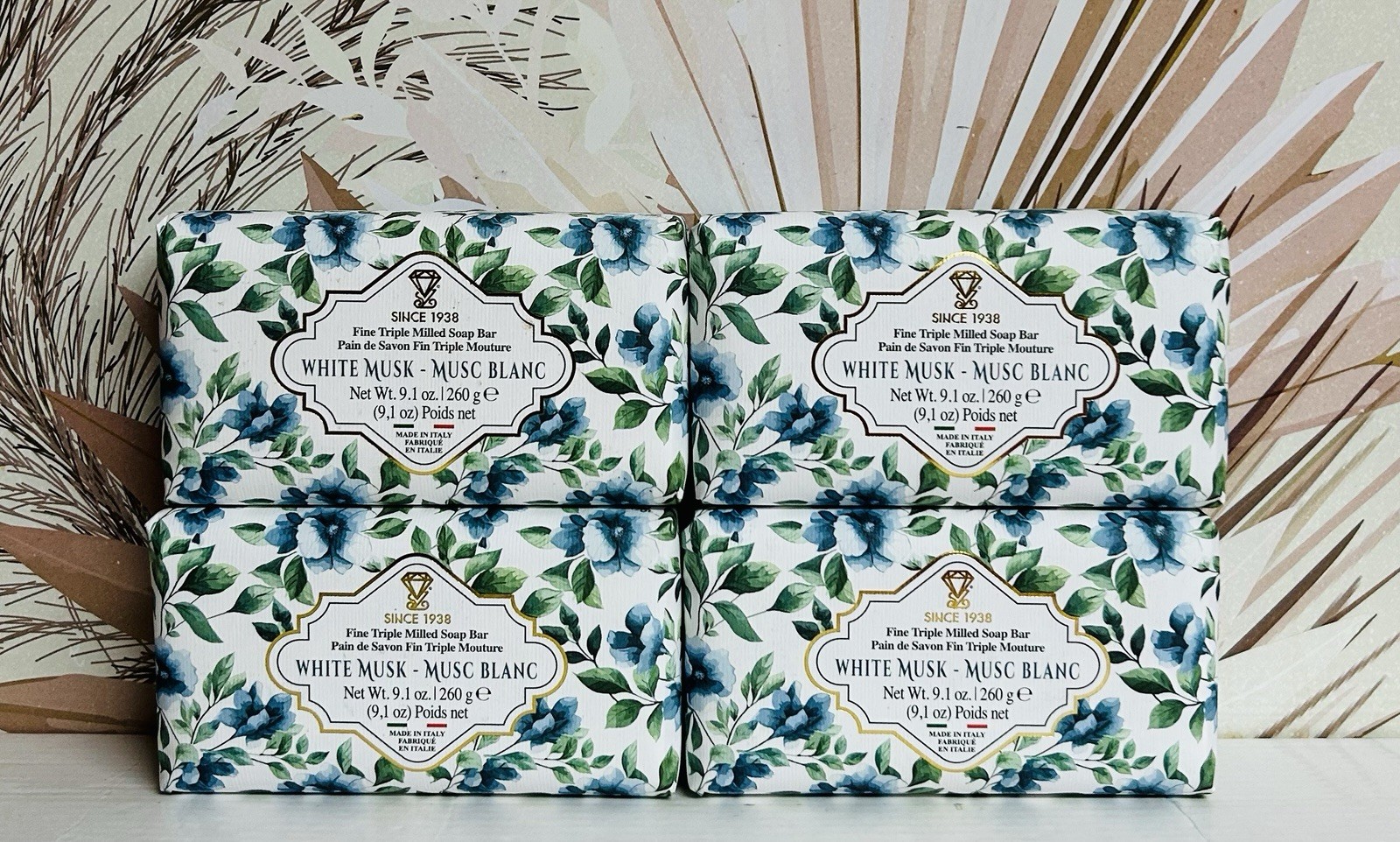 4-Pack White Musk Finest Triple Milled Bar Soap 9.1 oz Each