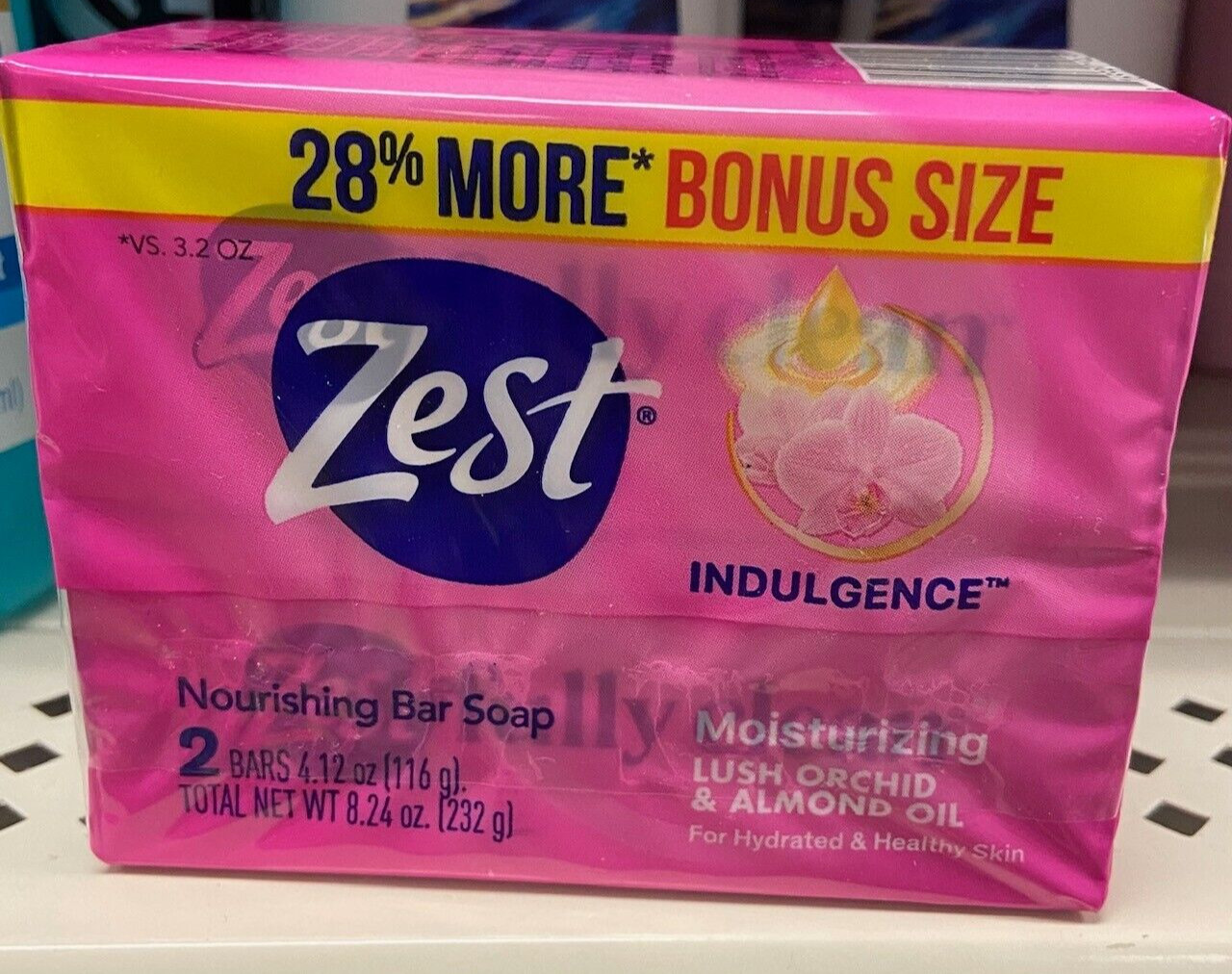 Zest Lush Orchid & Almond Oil Moisturizing Bar Soap 4.12 Oz Each 12 Bars Total
