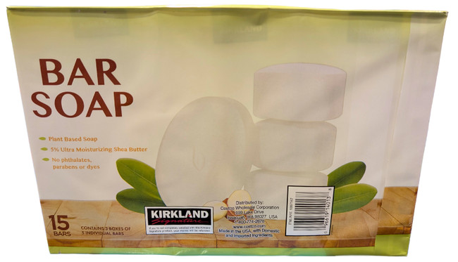Kirkland Signature Bar Soap with Shea Butter 4.5 Oz 15 Count