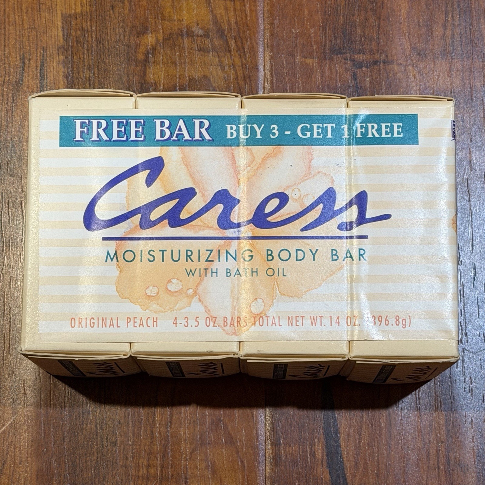 Vintage 4-Pack 1995 Caress 3.5 Oz Bath Oil Body Bars Original Peach Soap – NOS