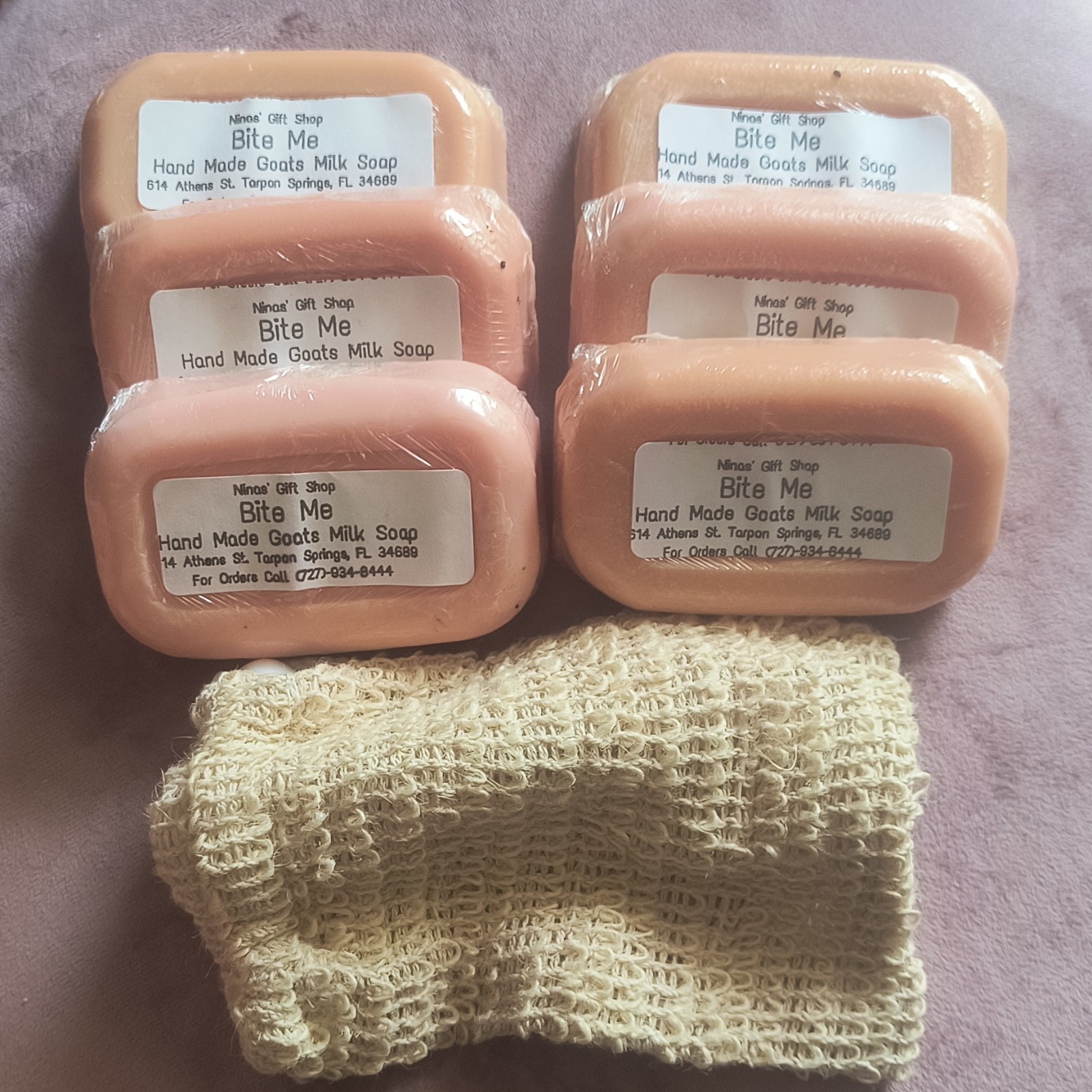Nina’s Handmade Goats Milk Soap Bite Me Bars + Exfoliating Cloth