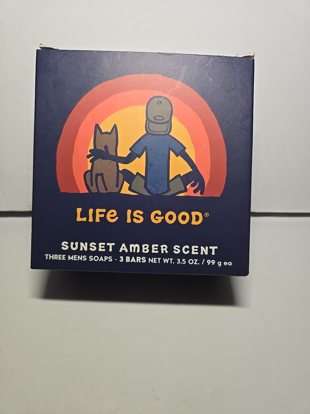 LIFE IS GOOD Men’s Bar Soap 3.5 oz – Sunset Amber Scent 3 Bars Made In The USA