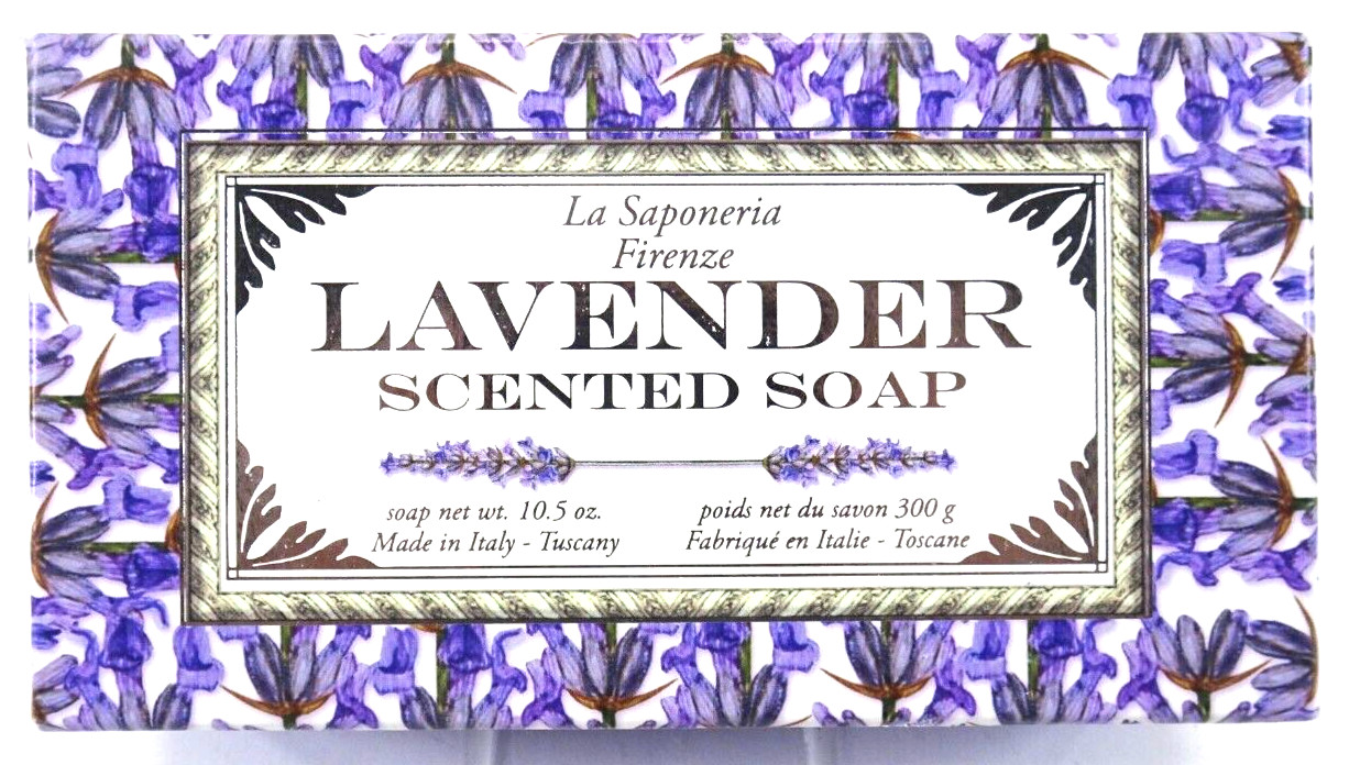 La Saponeria Firenze LAVENDER Scented Soap Made in Italy Tuscany (1) 10.5 oz NIB