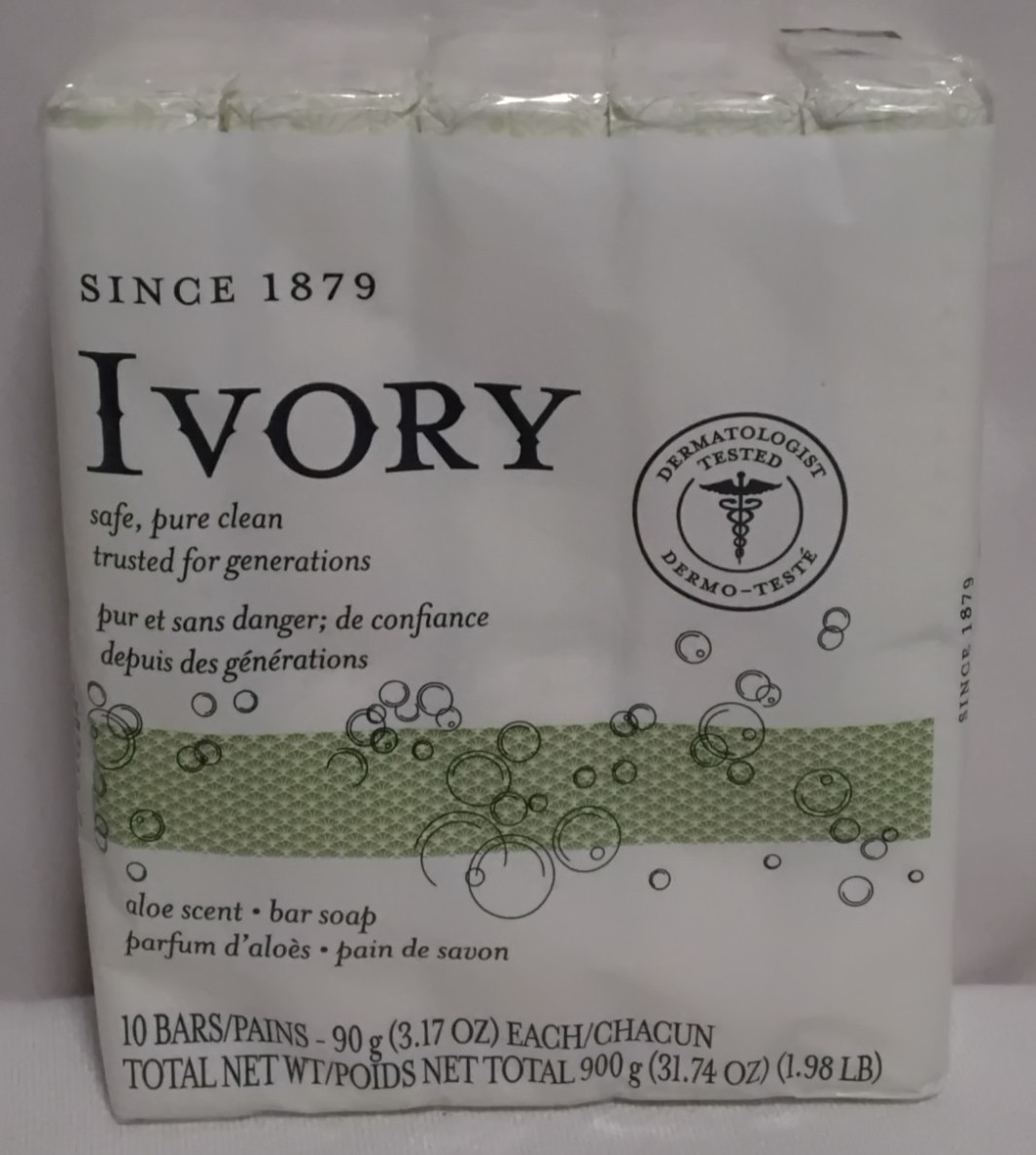 Ivory 10 Pack Clean Pure Clean Bar Soap, Aloe Scent, 3.17 Ounces