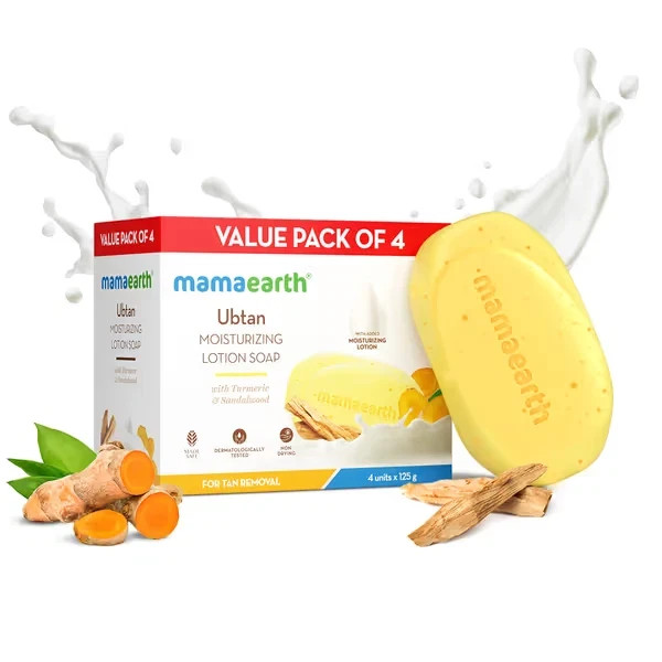 Mamaearth Ubtan Moisturizing Lotion Soap 125g Each (Pack Of 4)