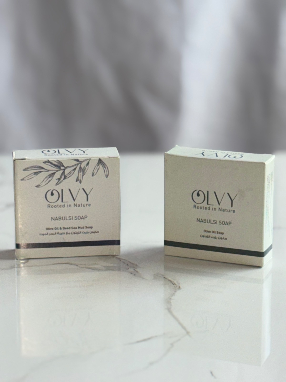 OLVY Nabulsi Soap 2-Pack 100g Each Olive Oil & Dead Sea Mud Made in Palestine