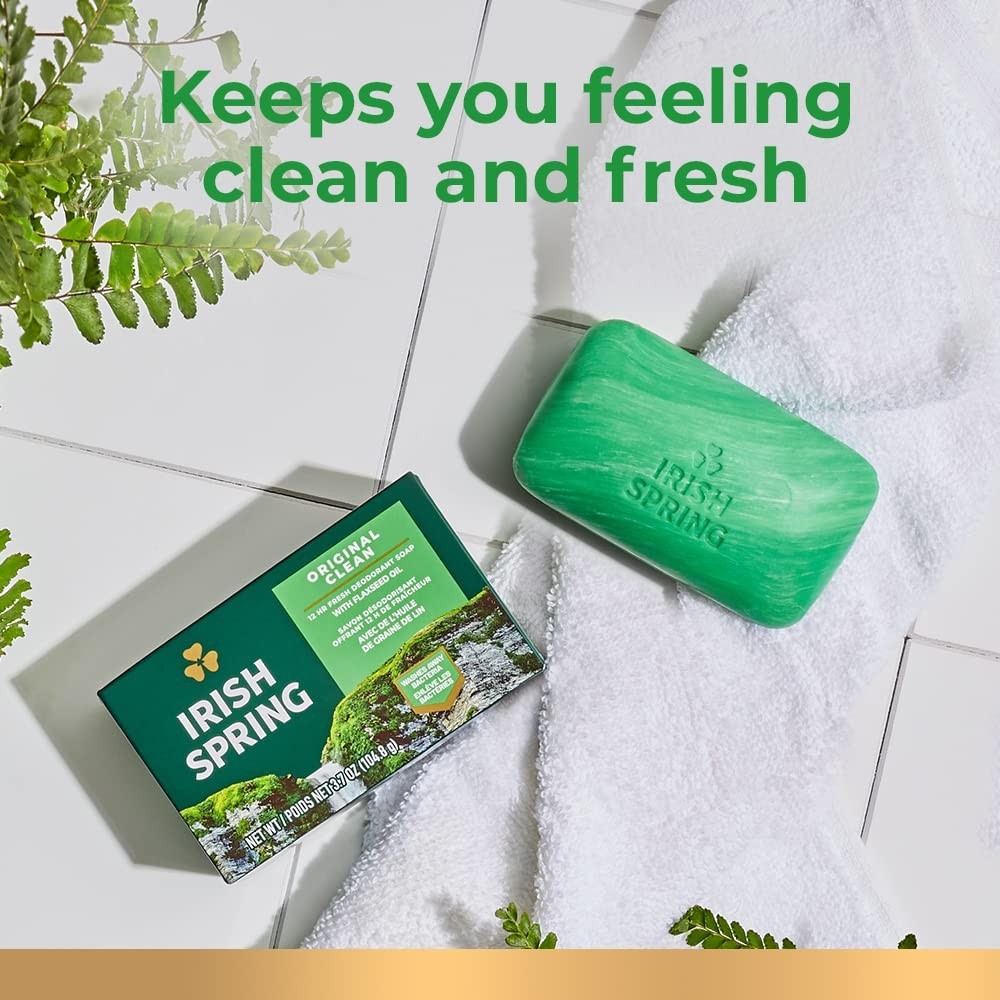 Irish Spring Bar Soap Original Clean for Men x [3 Pack], Mens Bar Soap, 3.7 Oz