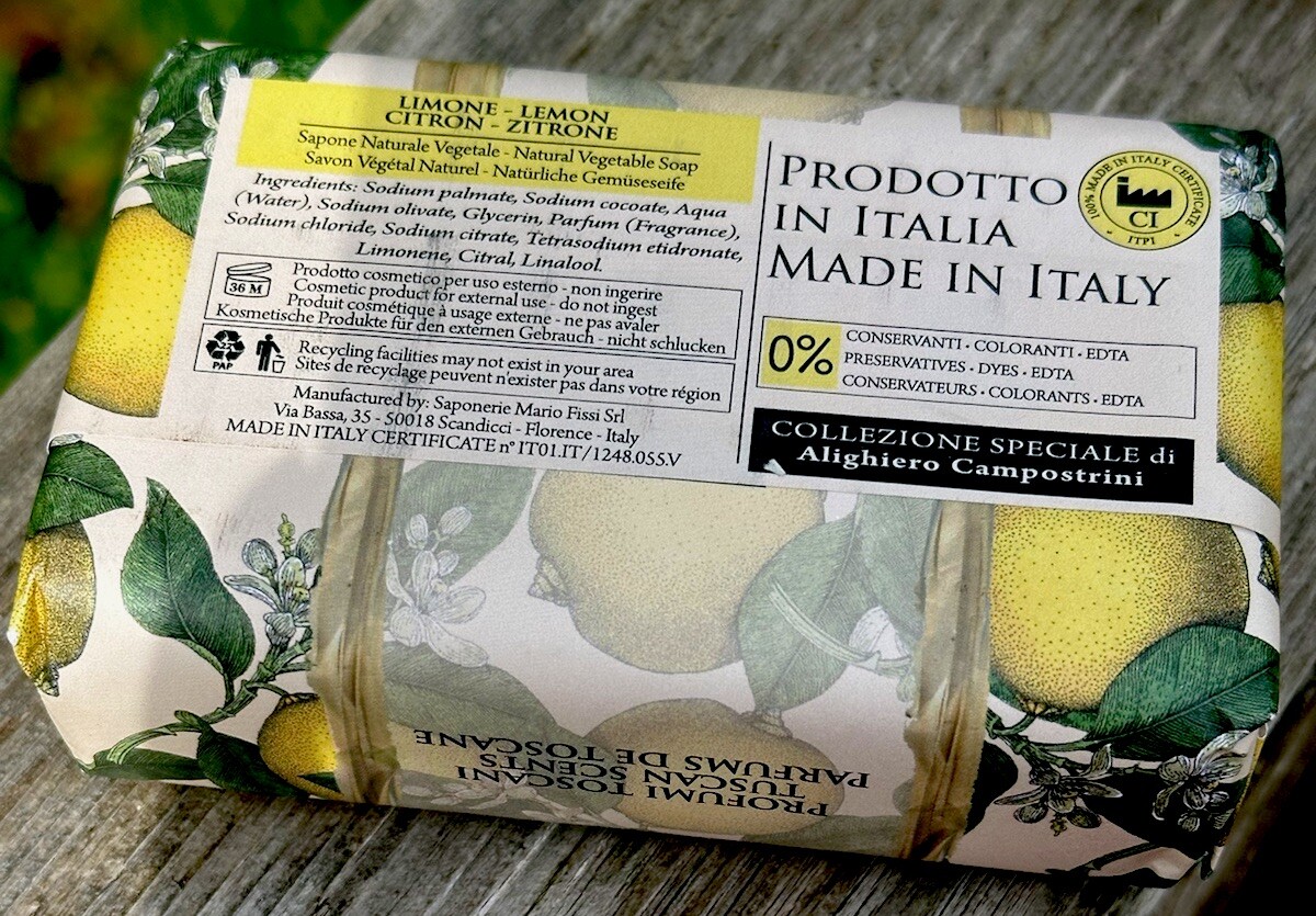 Italian Luxury Bar Soap Tuscan Lemon Scented large 9.17oz triple milled
