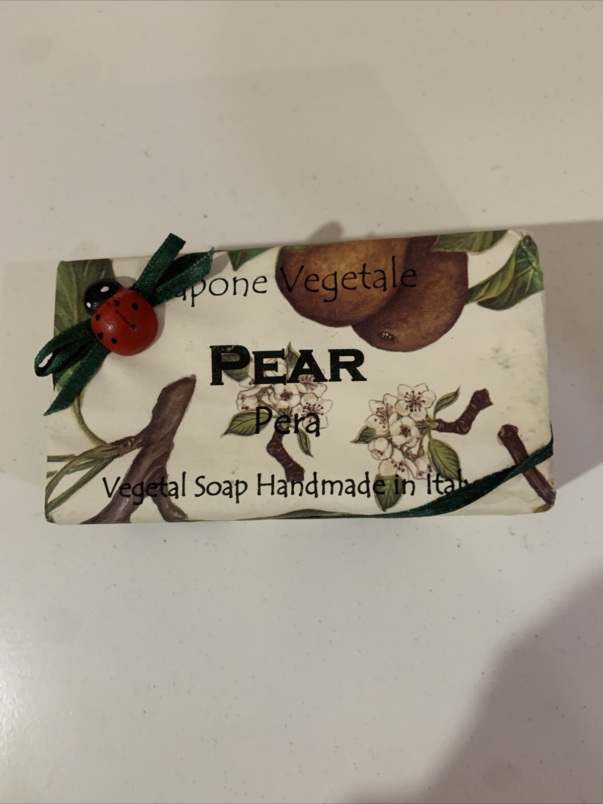 SAPONE VEGETALE PEAR SOAP BAR 10.6 oz VEGETAL SOAP HANDMADE IN ITALY