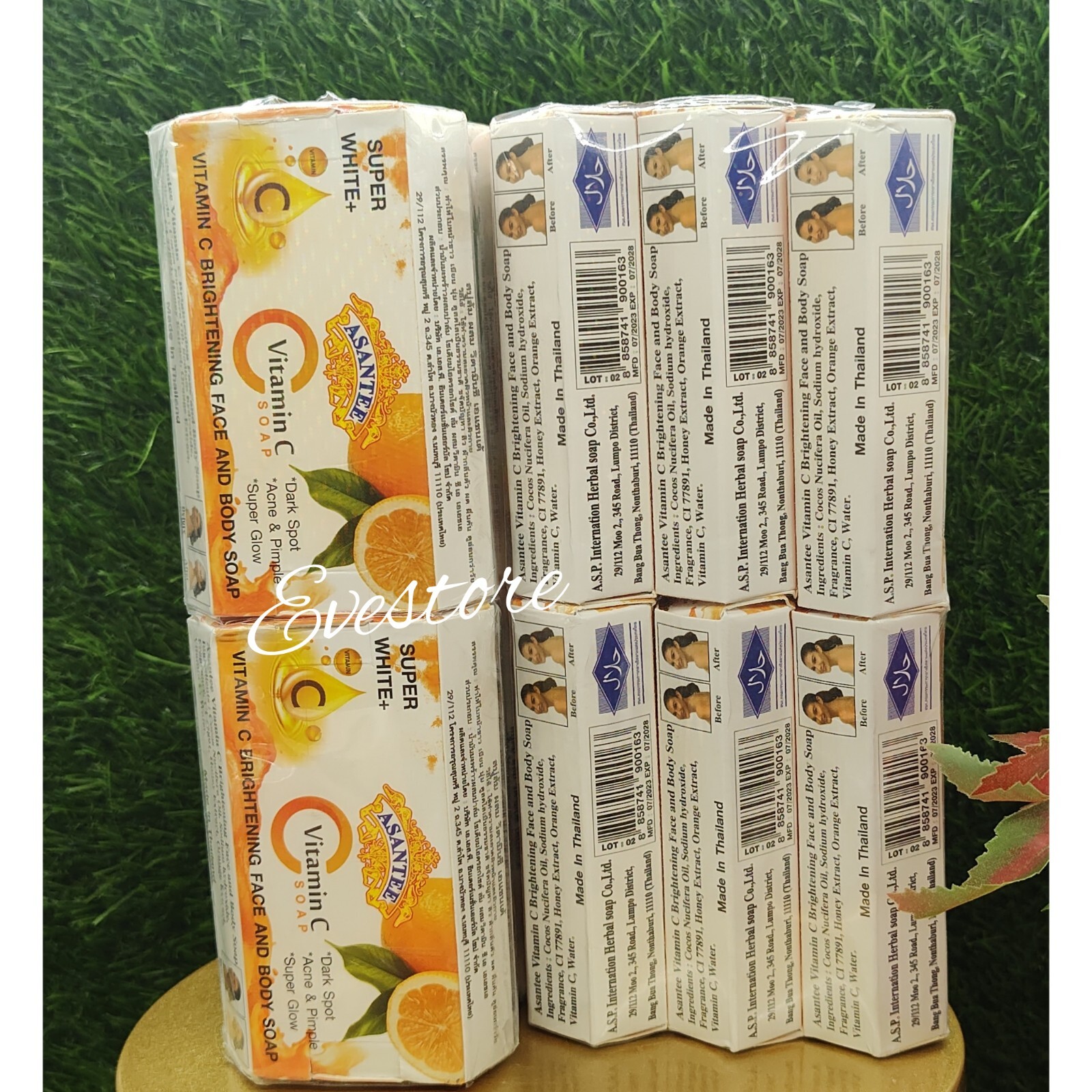 6 Bars x 125g Soap Vitamin C Asantee Face And body Brightening Soap Anti Acne