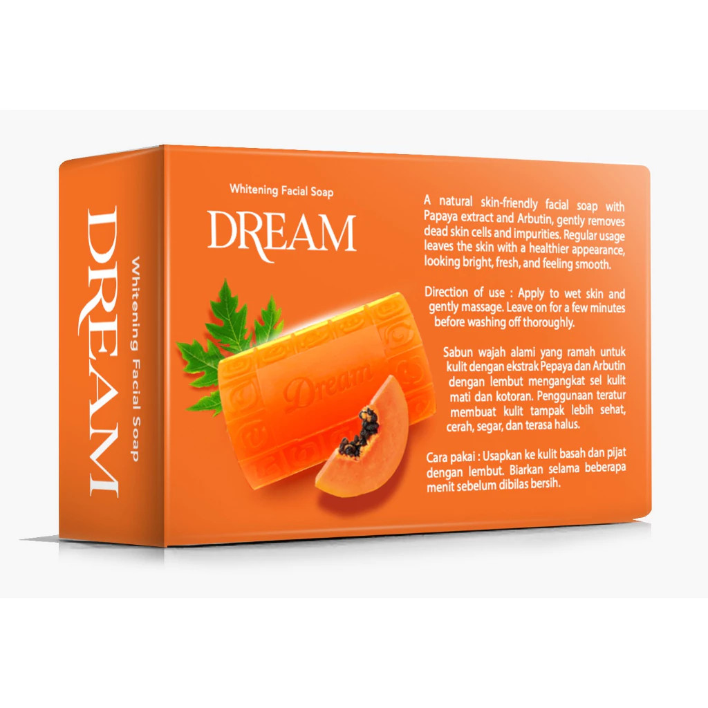 3 x DREAM WHITENING FACIAL/SKIN SOAP PAPAYA BAR 100 G FREE SHIPPING US FREE TAX
