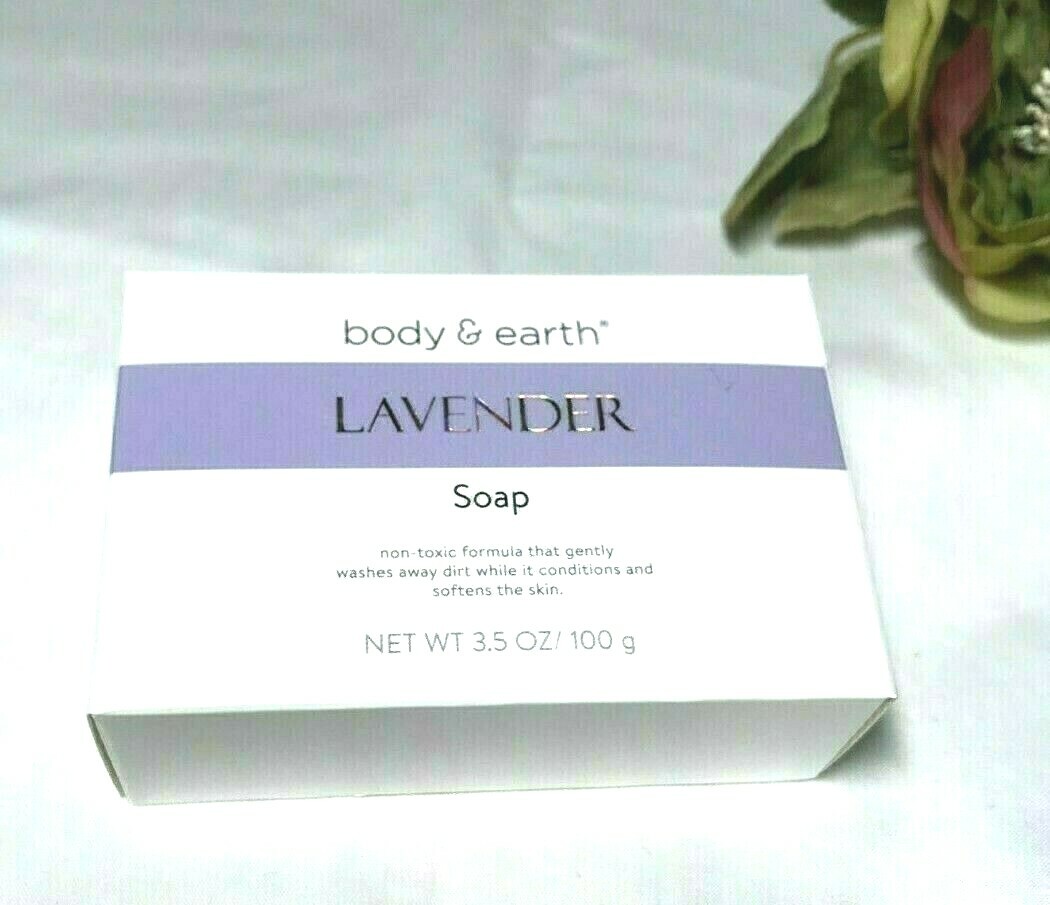 Single Travel Size New Body & Earth Lavender Scented Bar Soap Non-Toxic Gentle