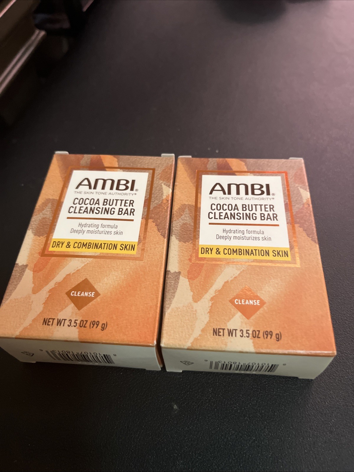 AMBI Cocoa Butter Cleansing Bar Dry & Combination Skin 3.5 oz (Pack of 2)