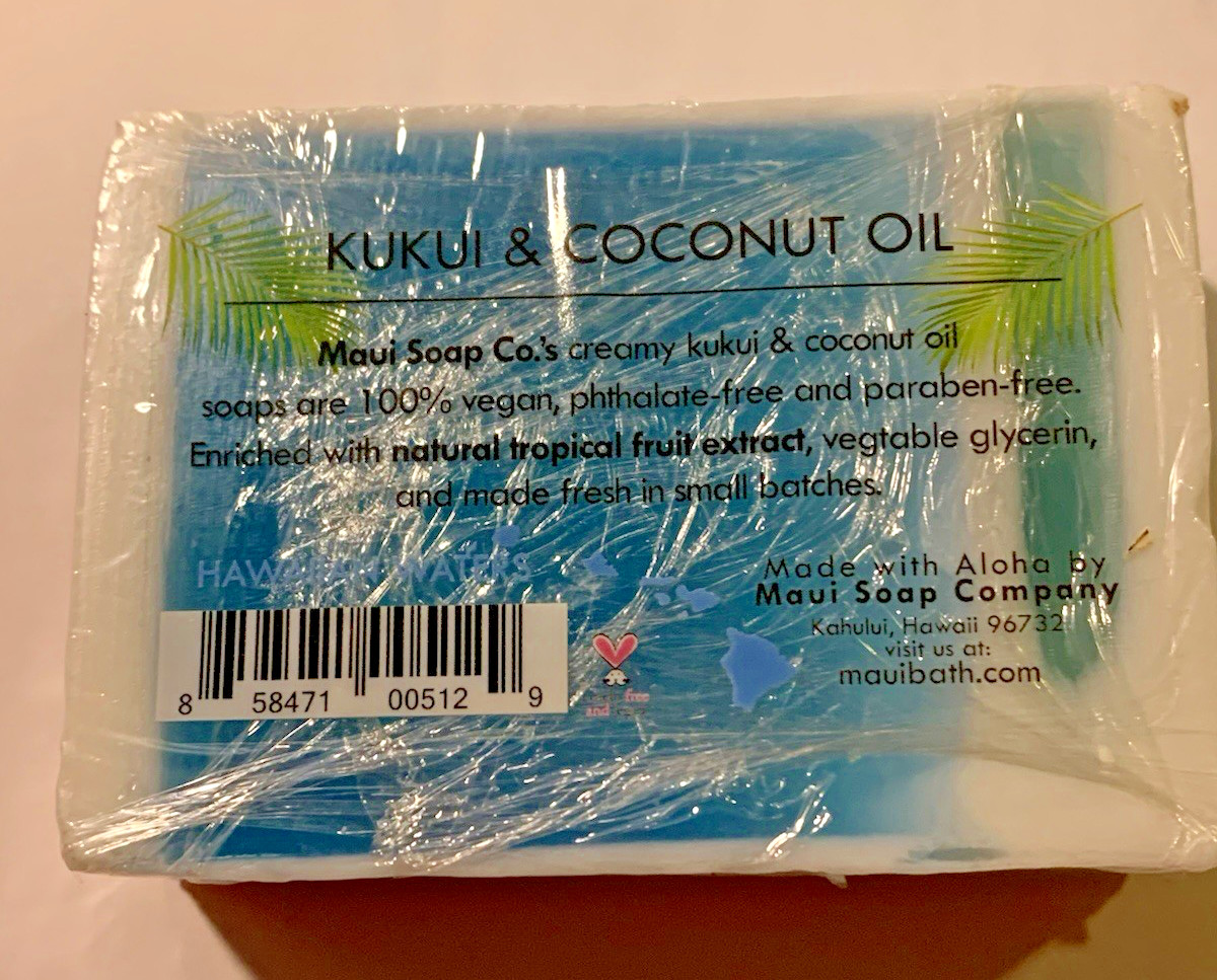 Maui Soap Co Hawaiian Waters Bar Soap with Kukui & Coconut Oil 6oz