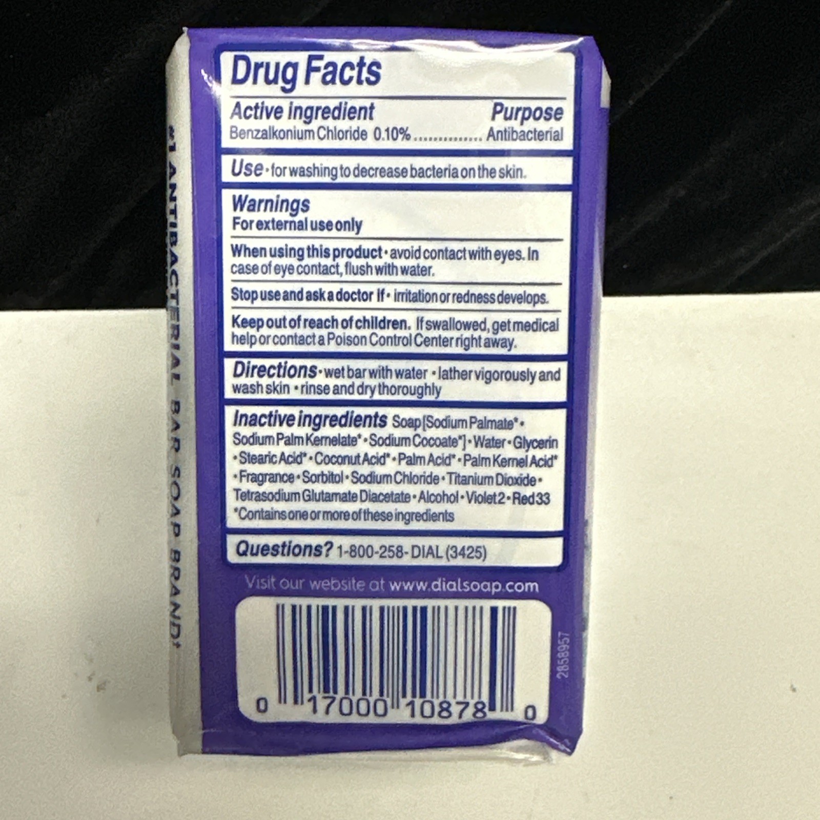 18 Bars Dial CALM & SOOTHE Antibacterial Bar Soap LAVENDER & JASMINE Hydraclean
