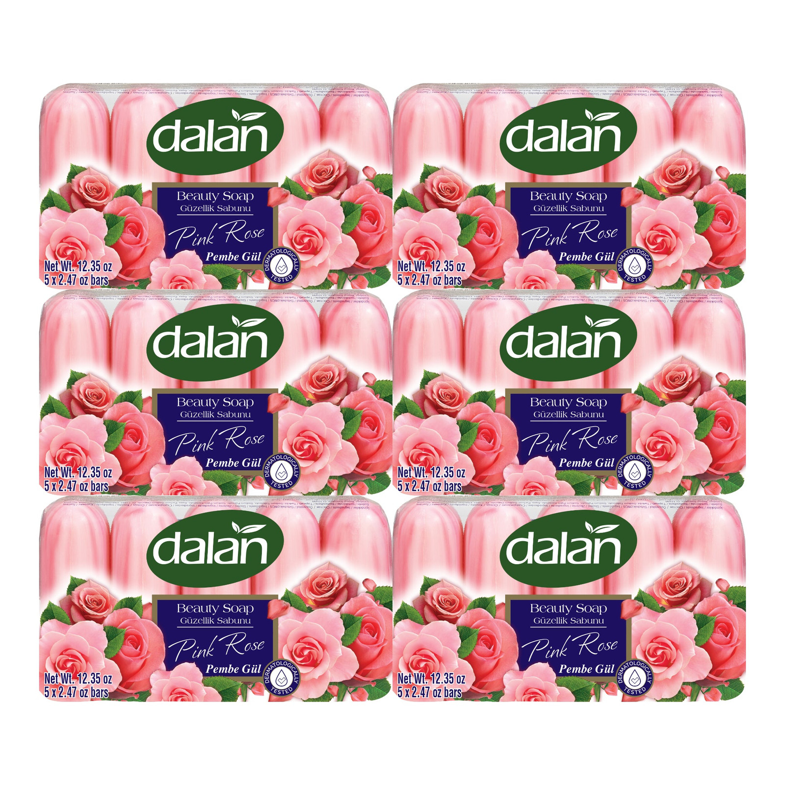 Dalan Pink Rose Beauty Soap Bar, 30 Bars x 2.47oz. Each