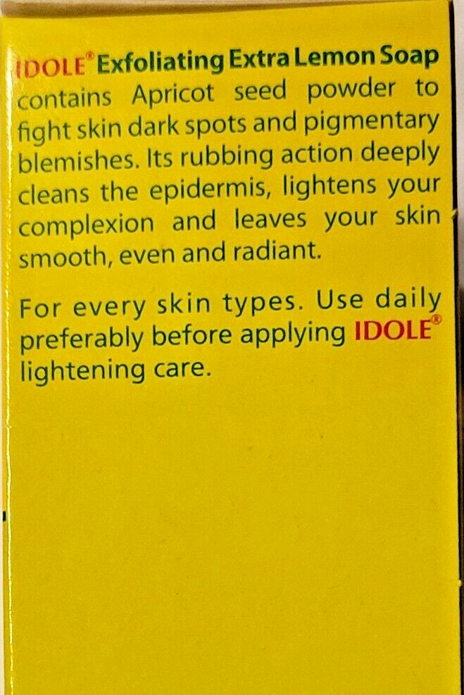 3-Pack IDOLE Extra Lemon Lightening Exfoliating Soap Net wt 200 g / 7 oz each