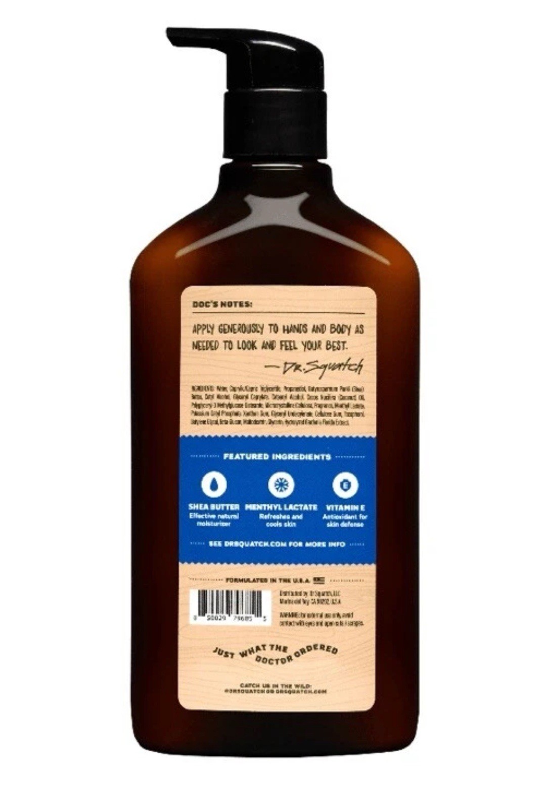 Brand New Dr. Squatch FRESH FALLS Men’s Natural Lotion Made in the USA