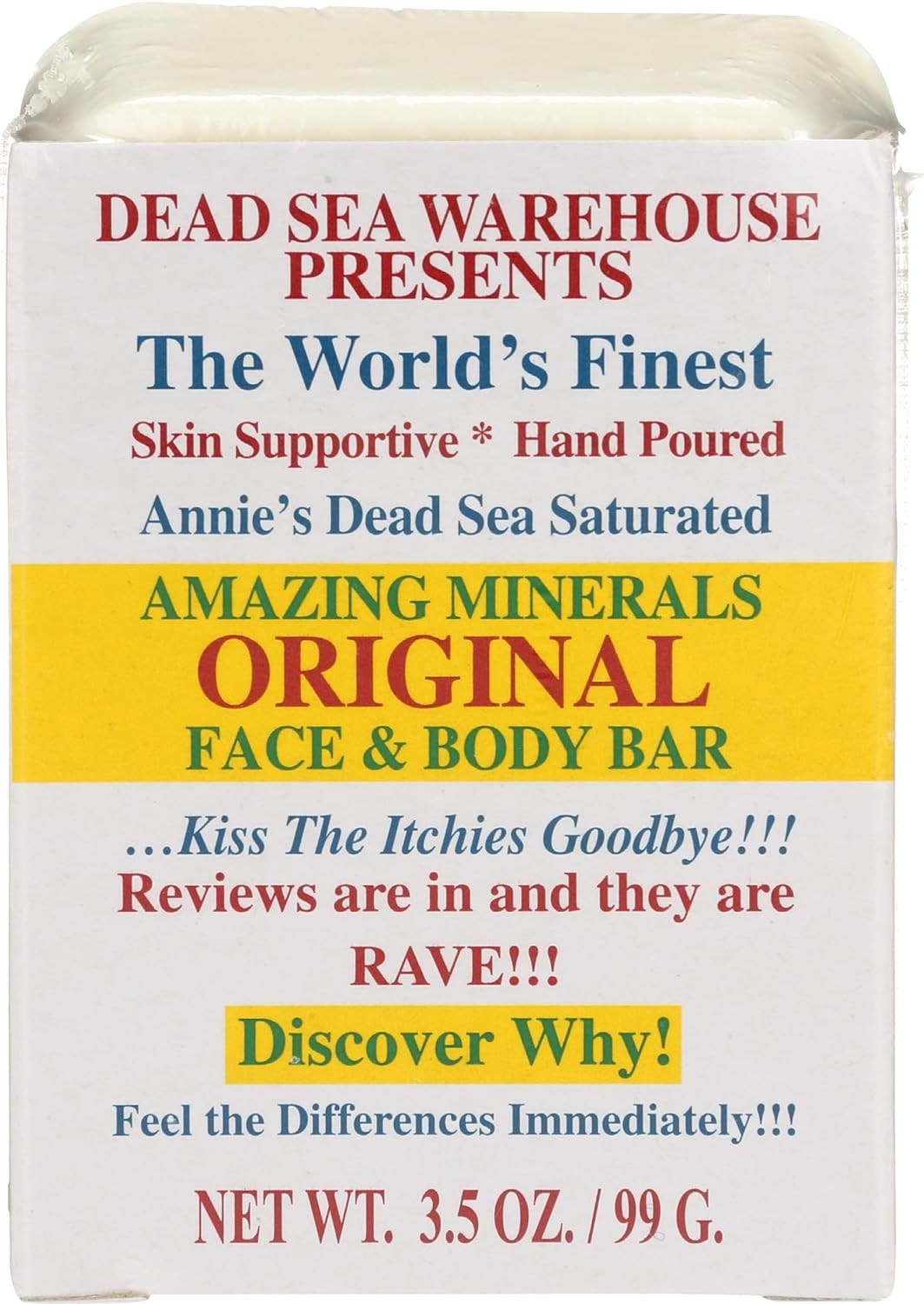 Dead Sea Salt Soap Bar 3.5oz Original Face & Body Natural Hydrating Dead Sea