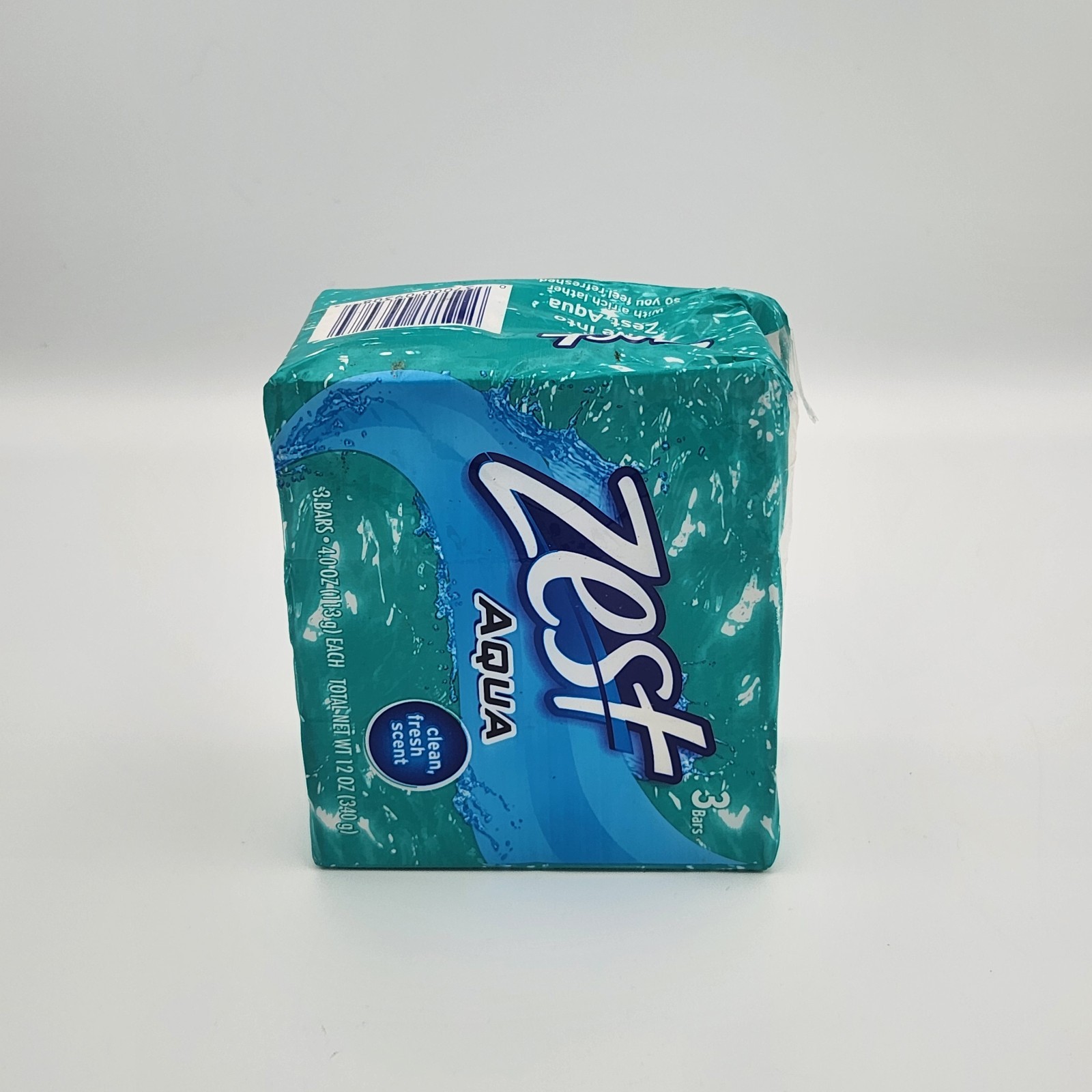 Vintage ZEST Aqua Clean Fresh Scent Bath Bars Soap 3pc Pack Sealed Package