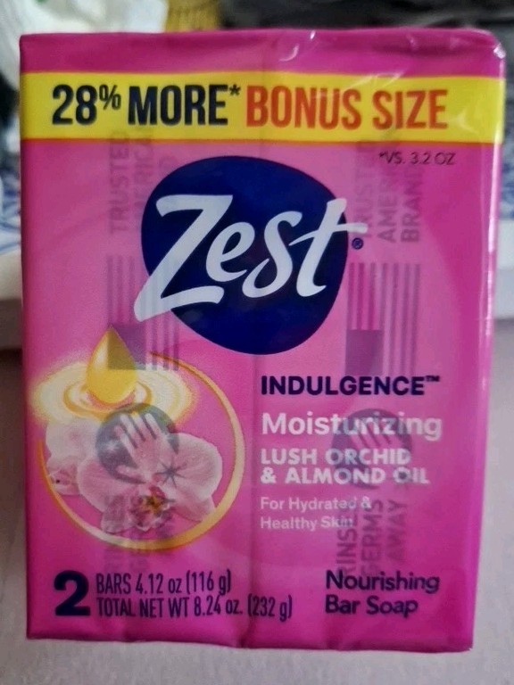 (5) PKs 10 BARS ZEST Moisturizing Lush Orchid & Almond Oil Soap Bars 4.12oz EA