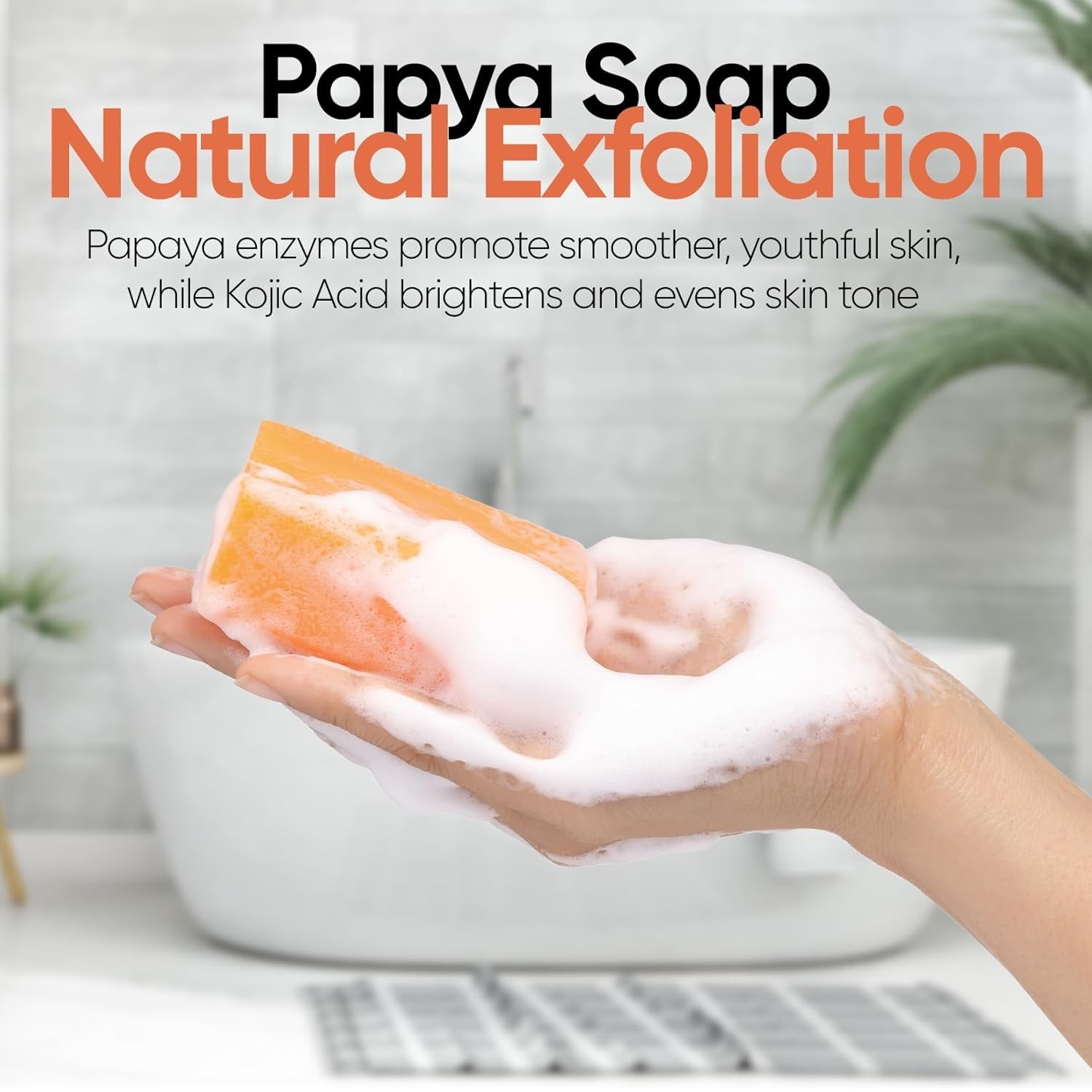 Natrulo Papaya Soap Face & Body Wash – Skin Brightening Papaya Soap Bar for Dark