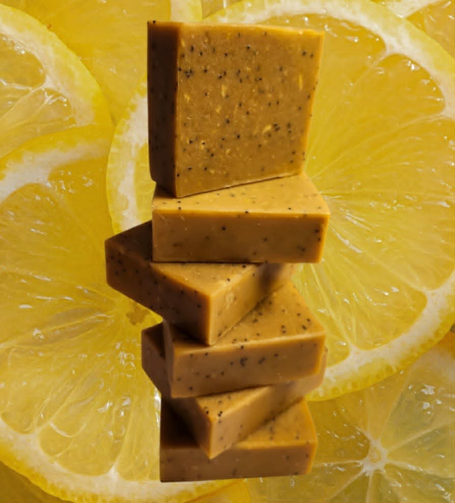 Lemon Zest w/ Poppy Seeds w/ Kojic Acid & Niacinamide B3 Scented Beauty Bar Soap